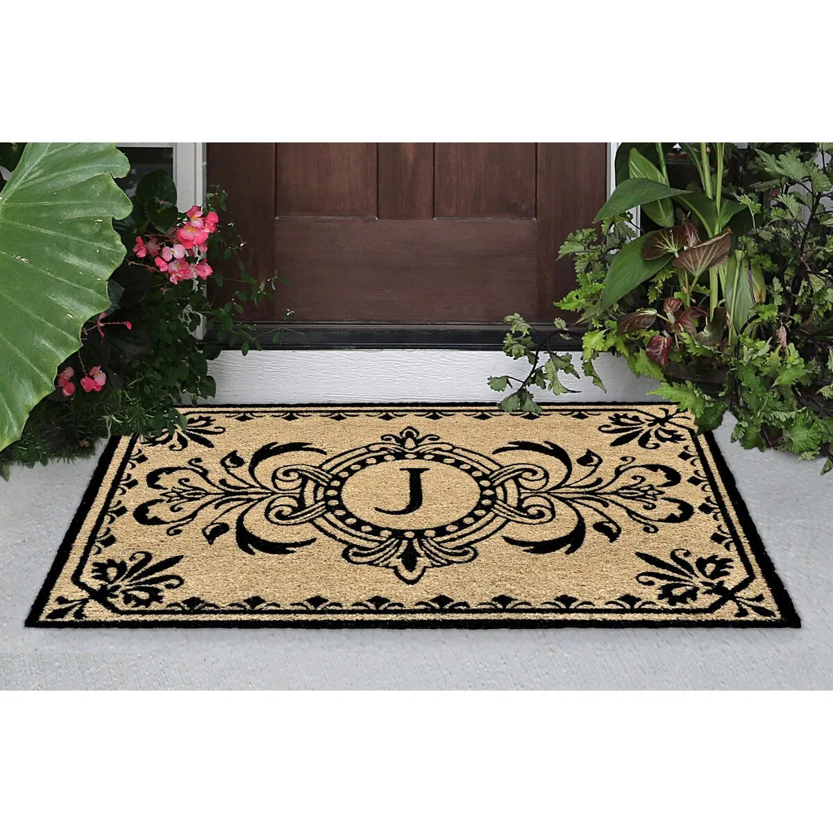 Liora Manne Dwell Vine Outdoor Mat Black