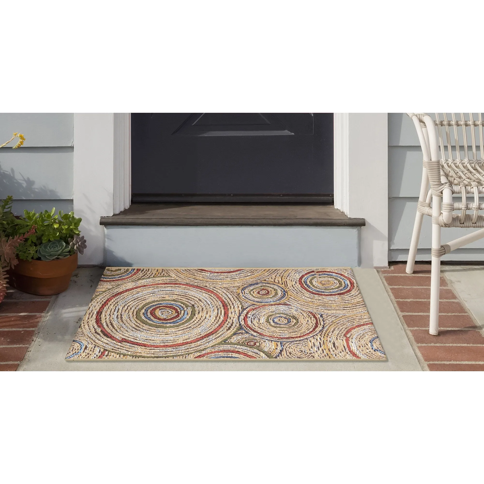 Liora Manne Esencia Basket Circles Indoor/Outdoor Mat