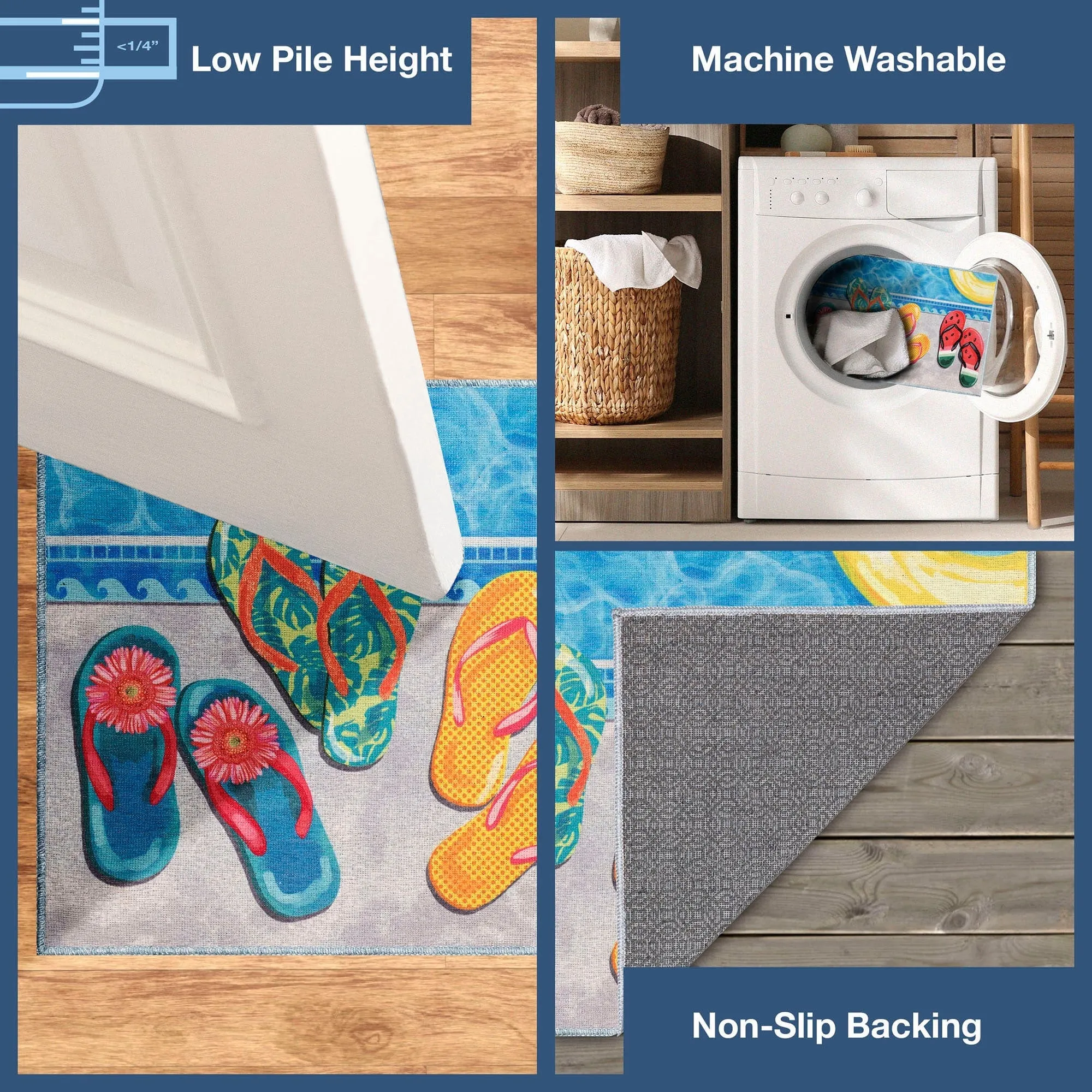 Liora Manne Impressions Poolside Flip Flops Indoor/Outdoor Mat