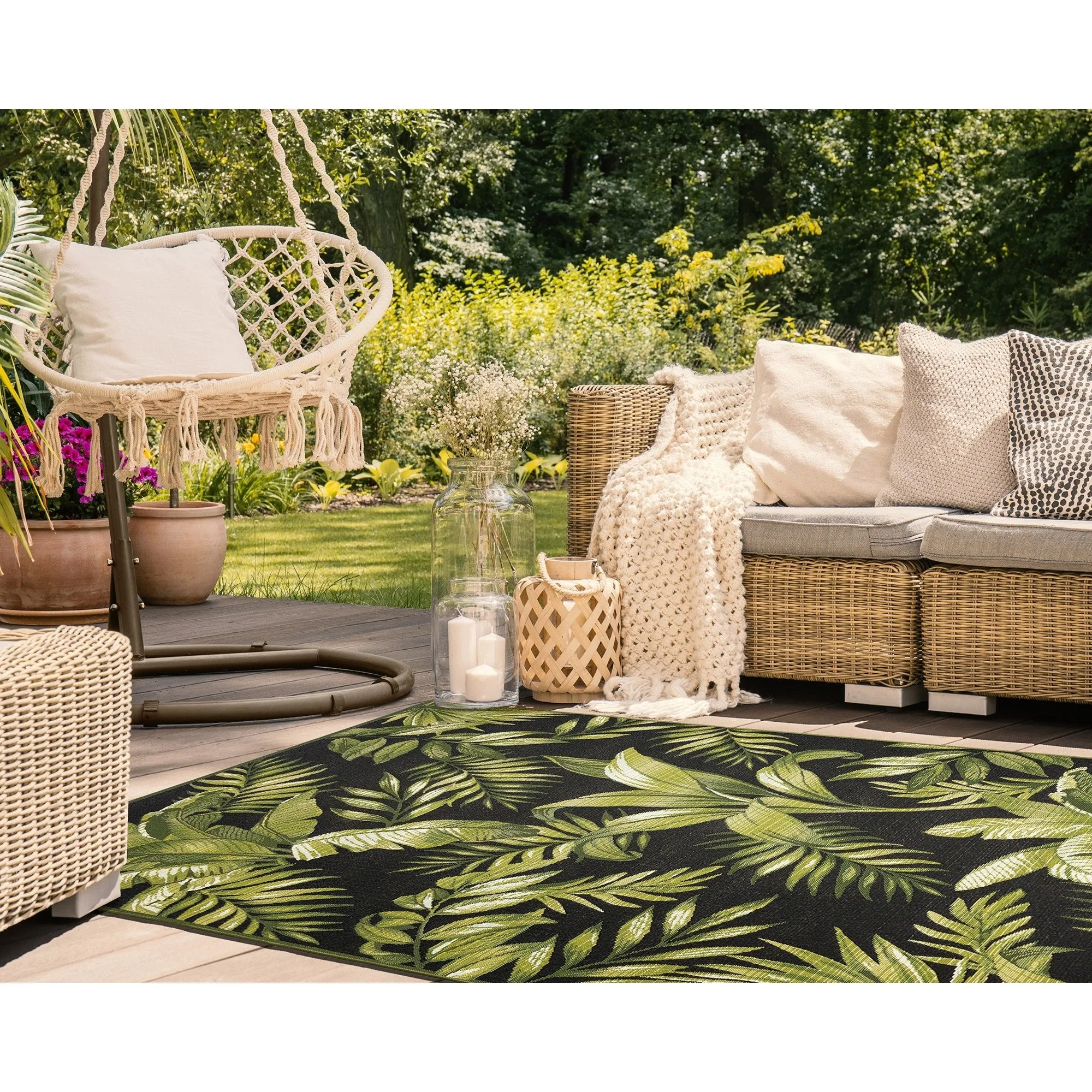 Liora Manne Marina Jungle Leaves Indoor/Outdoor Rug