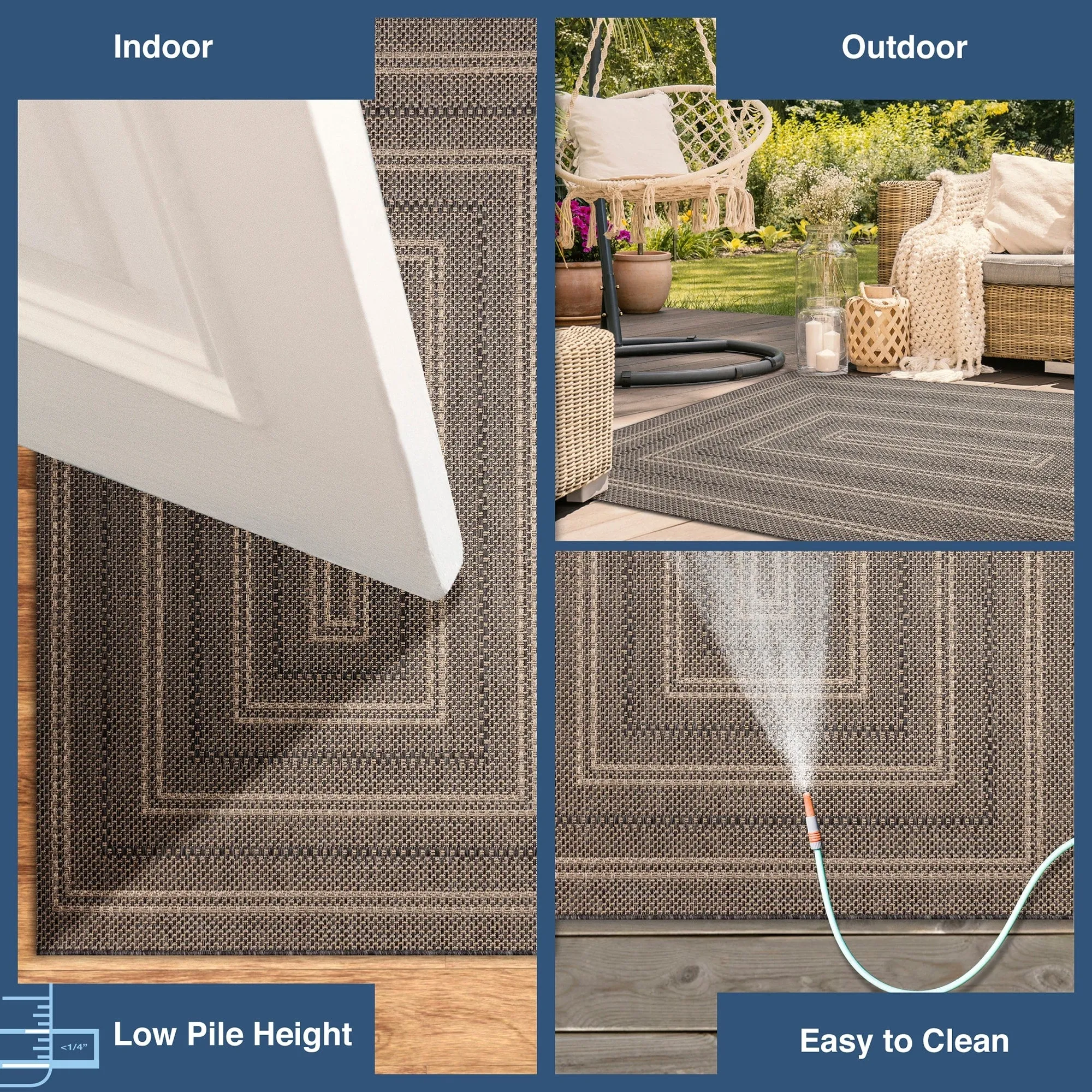 Liora Manne Monaco Multi Border Indoor/Outdoor Area Rug