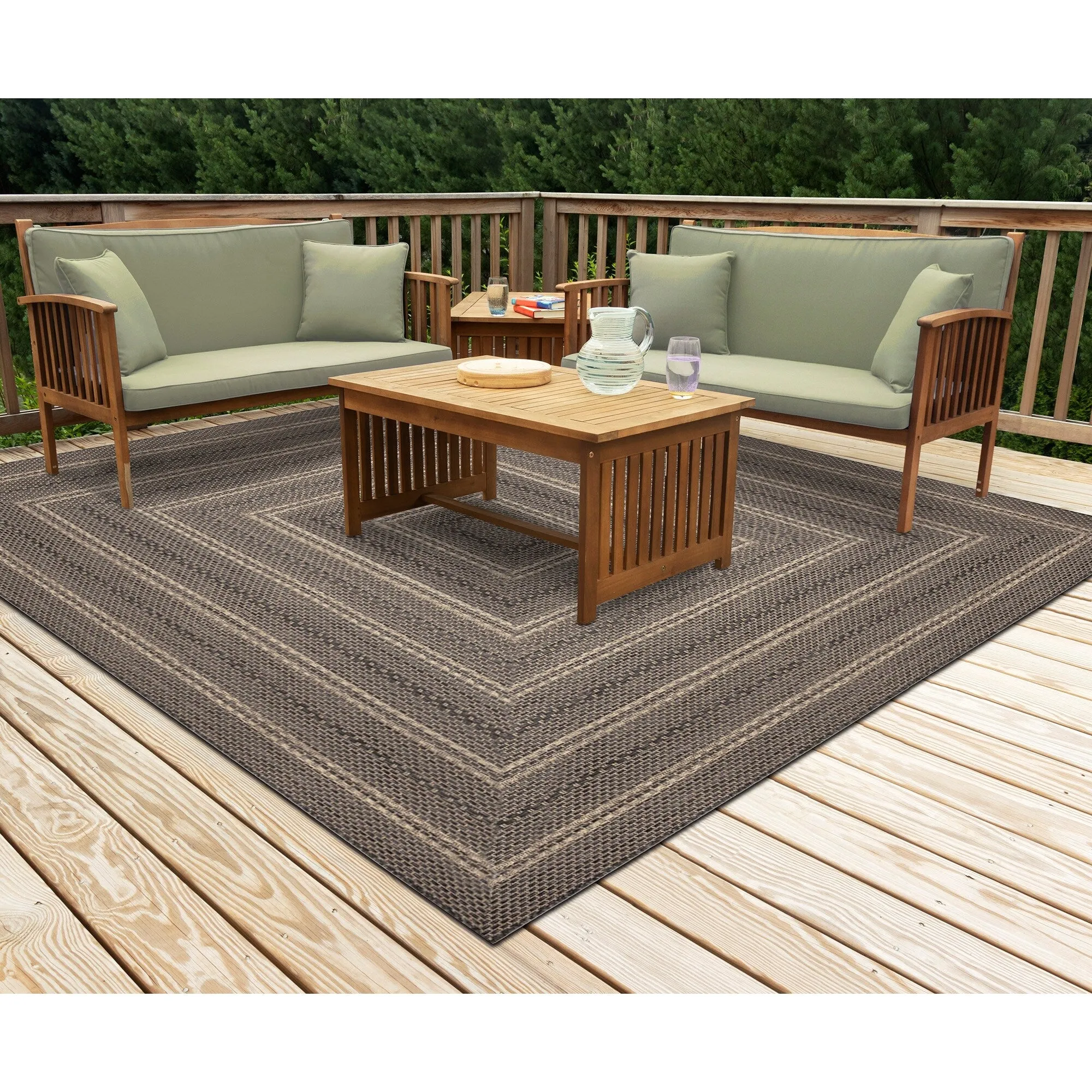 Liora Manne Monaco Multi Border Indoor/Outdoor Area Rug