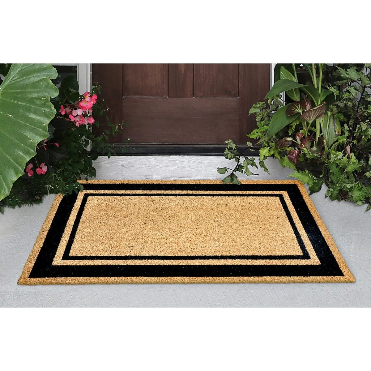 Liora Manne Natura Double Border Outdoor Mat Black