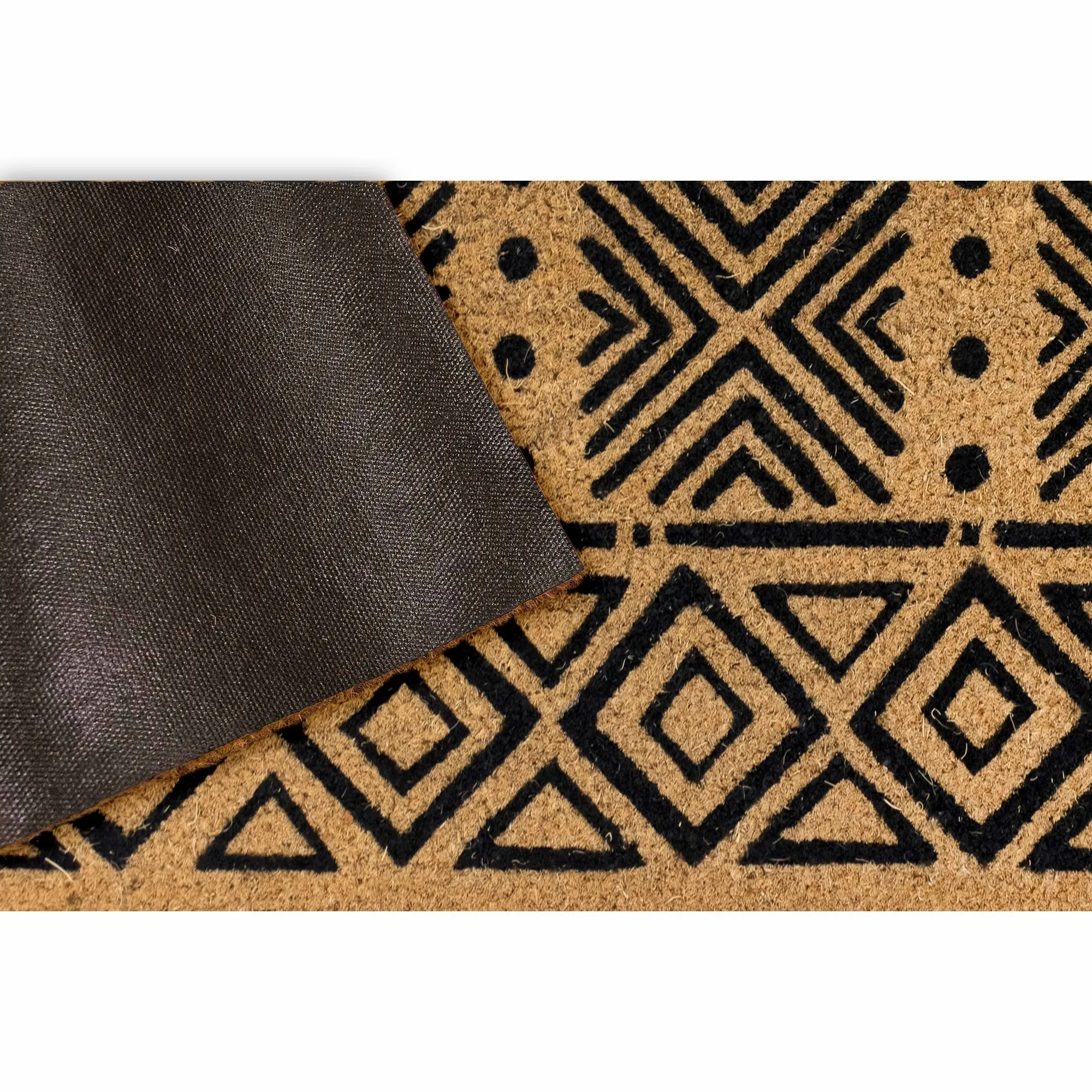 Liora Manne Natura Mudcloth Outdoor Mat Black 18x30