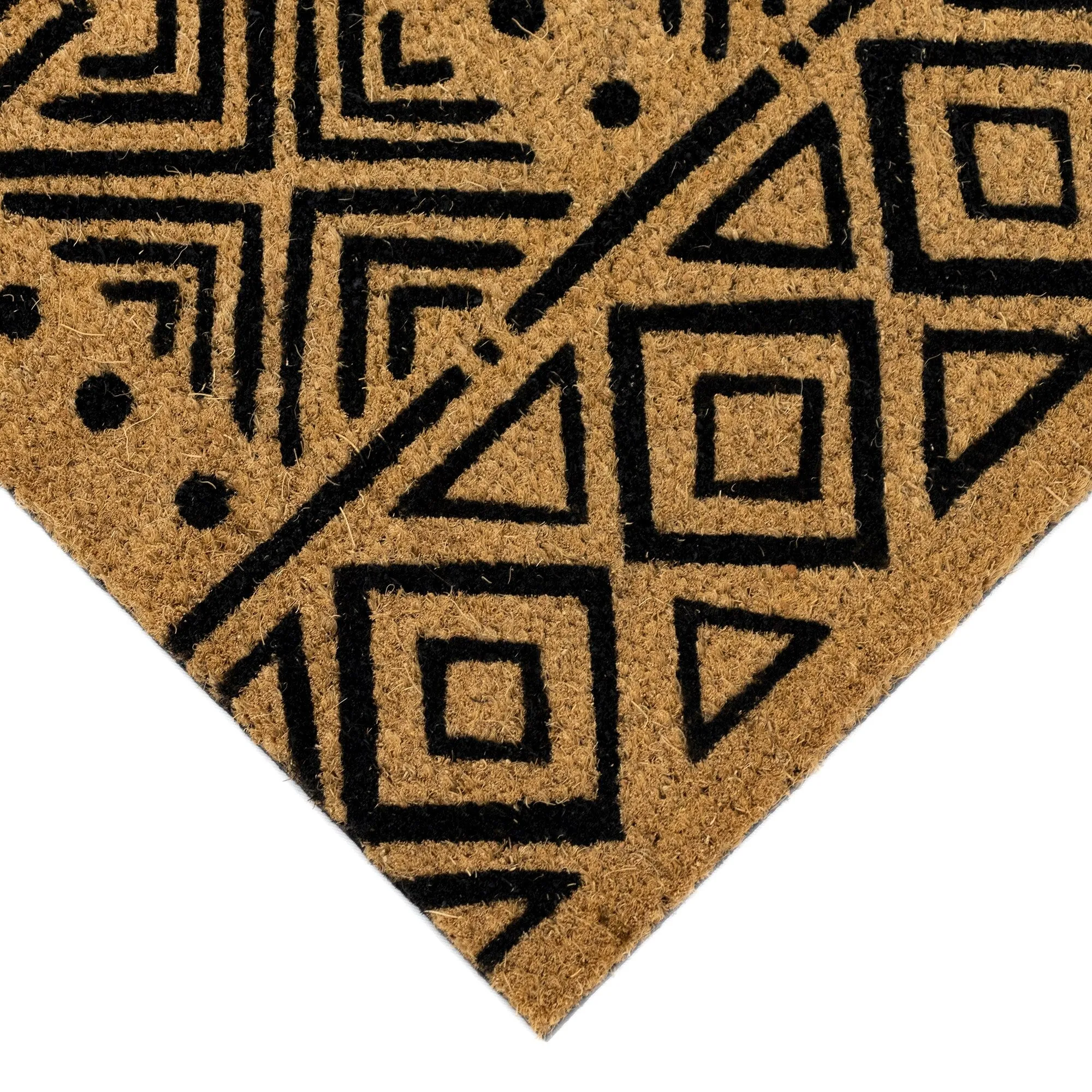 Liora Manne Natura Mudcloth Outdoor Mat Black 18x30