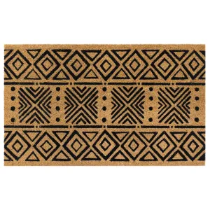 Liora Manne Natura Mudcloth Outdoor Mat Black 18x30