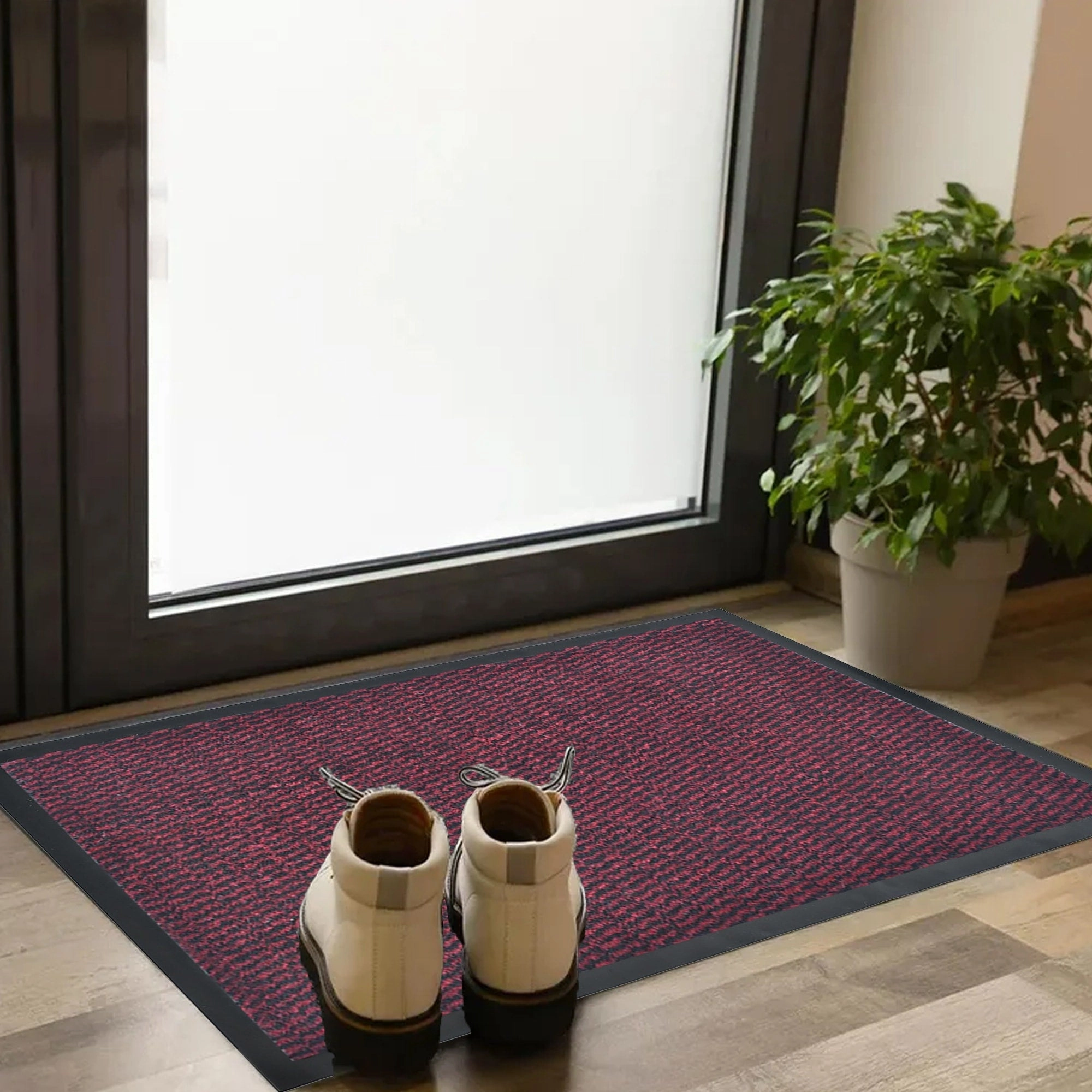 Lisa Heavy-Duty Non-Slip Rubber Door Mat for High Traffic Areas