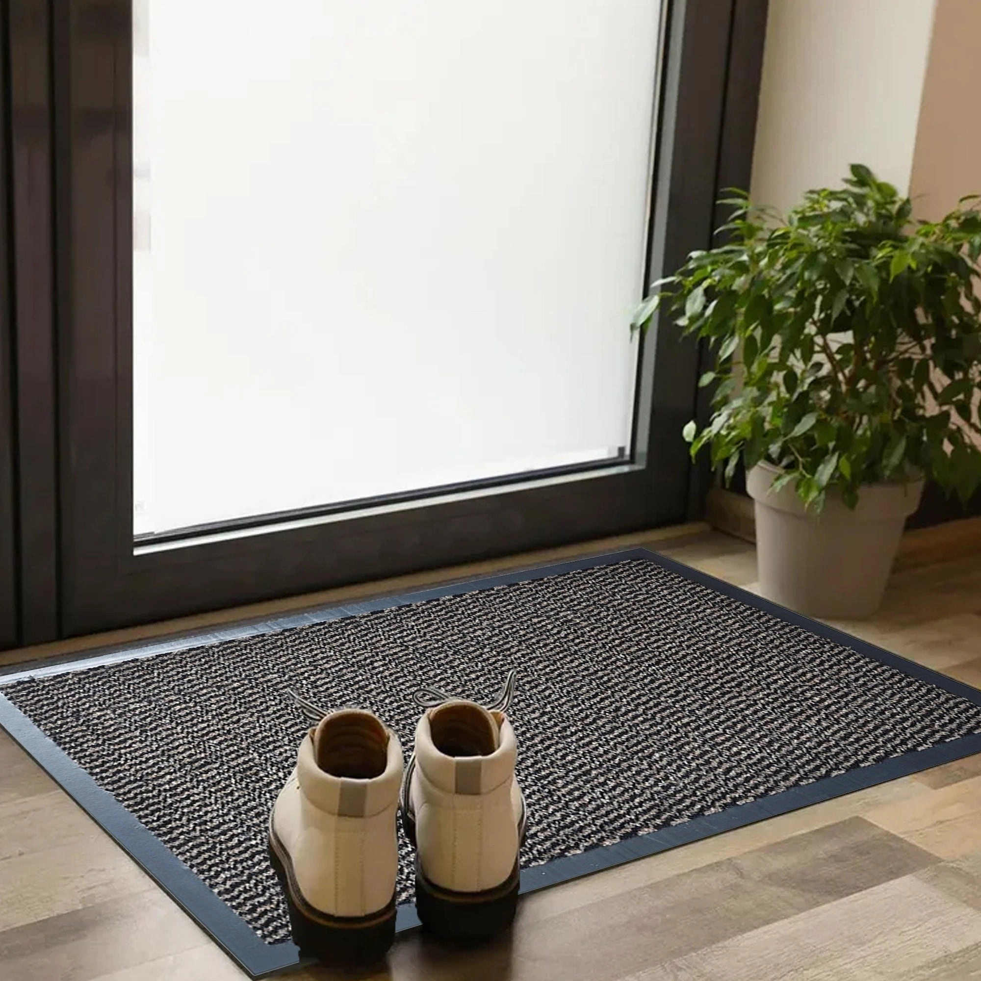 Lisa Heavy-Duty Non-Slip Rubber Door Mat for High Traffic Areas