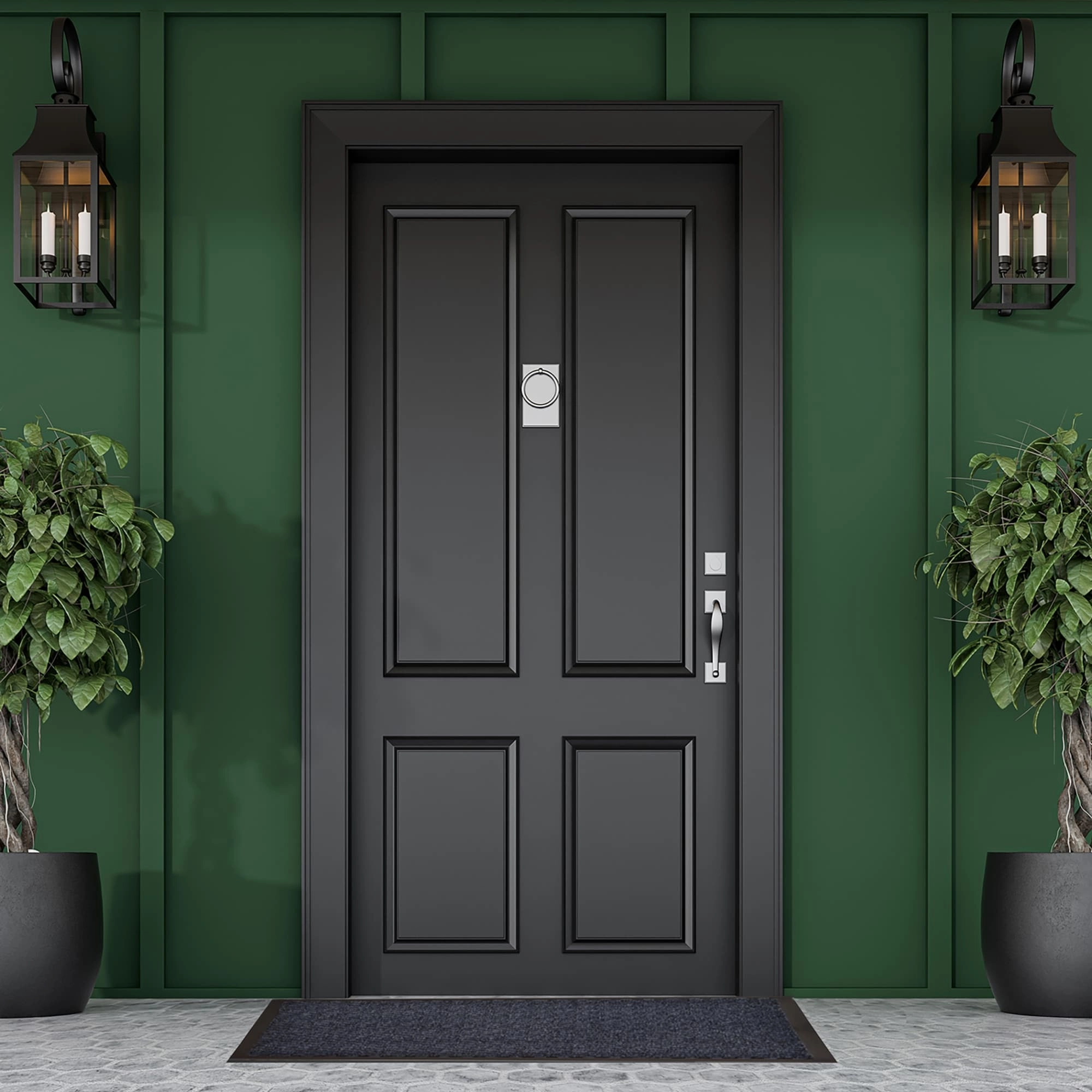Lisa Heavy-Duty Non-Slip Rubber Door Mat for High Traffic Areas