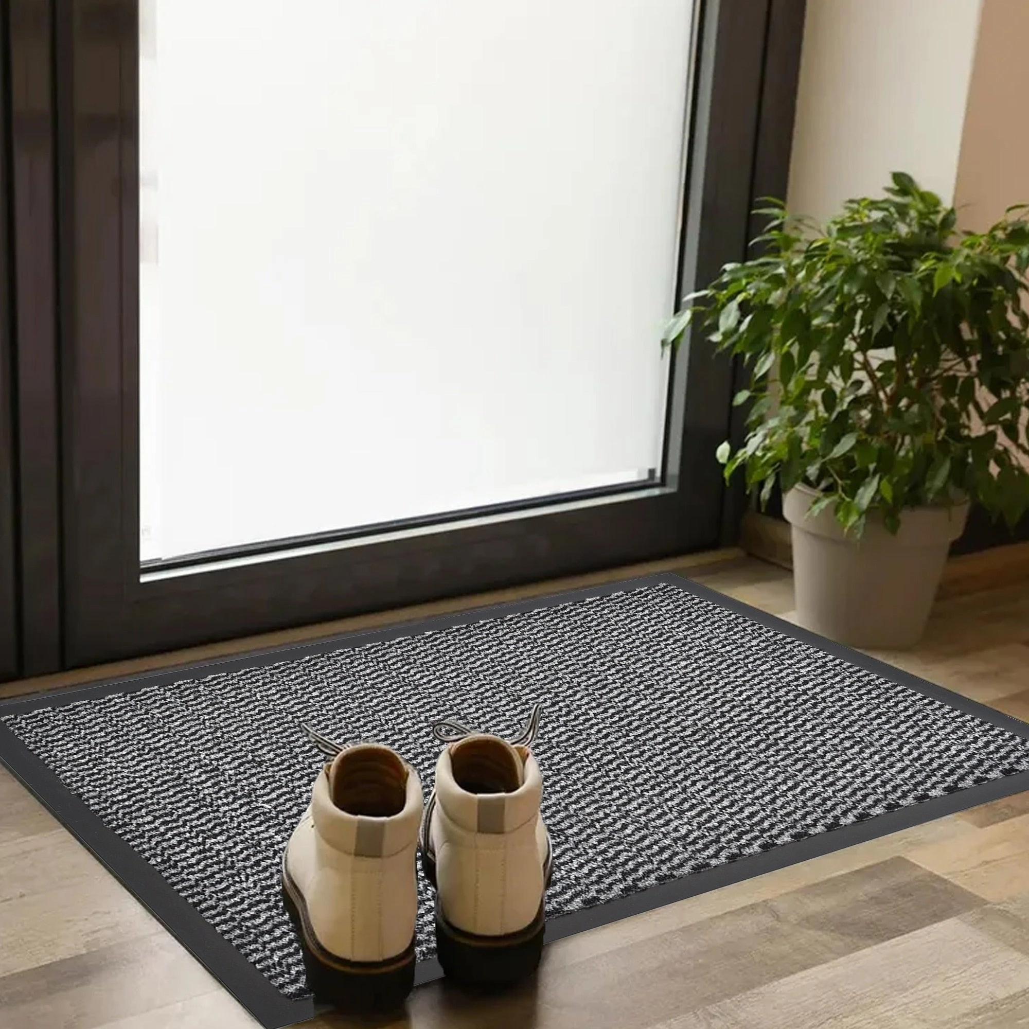 Lisa Heavy-Duty Non-Slip Rubber Door Mat for High Traffic Areas
