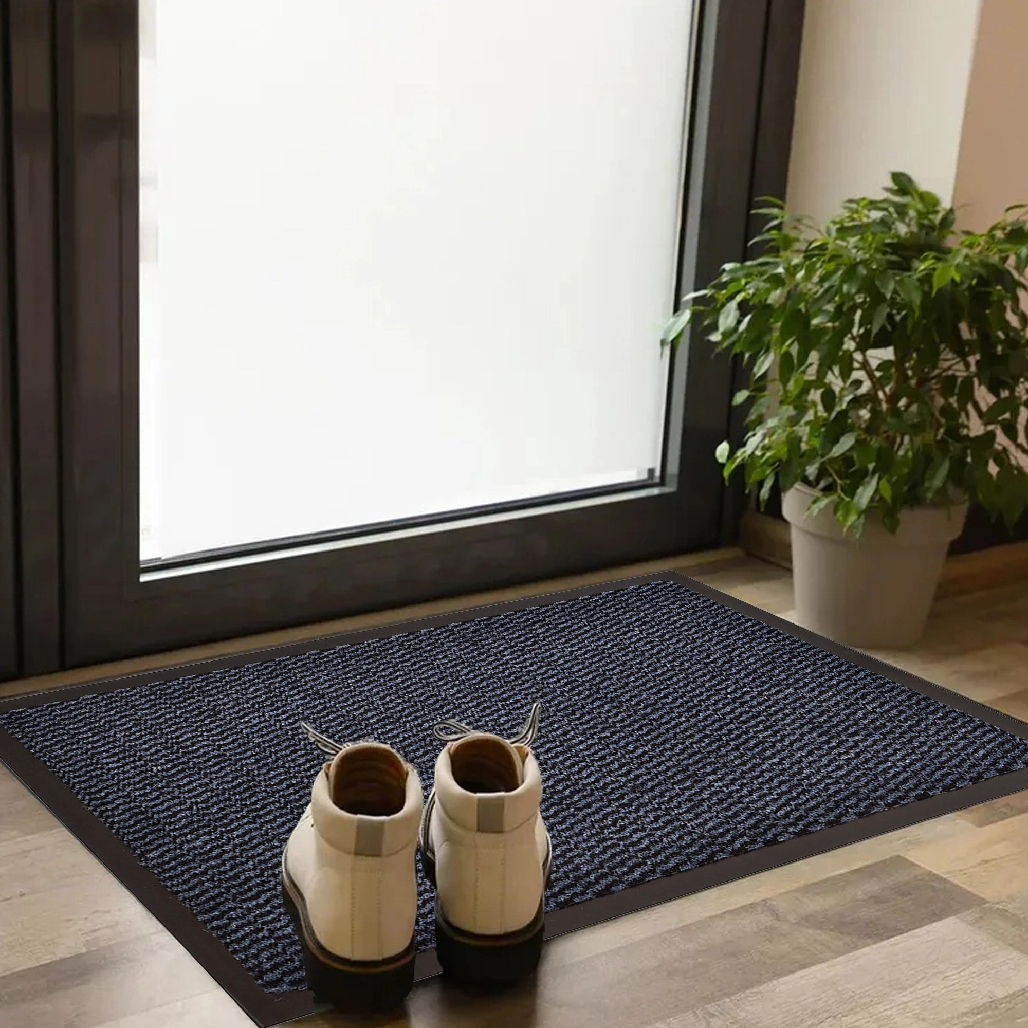 Lisa Heavy-Duty Non-Slip Rubber Door Mat for High Traffic Areas