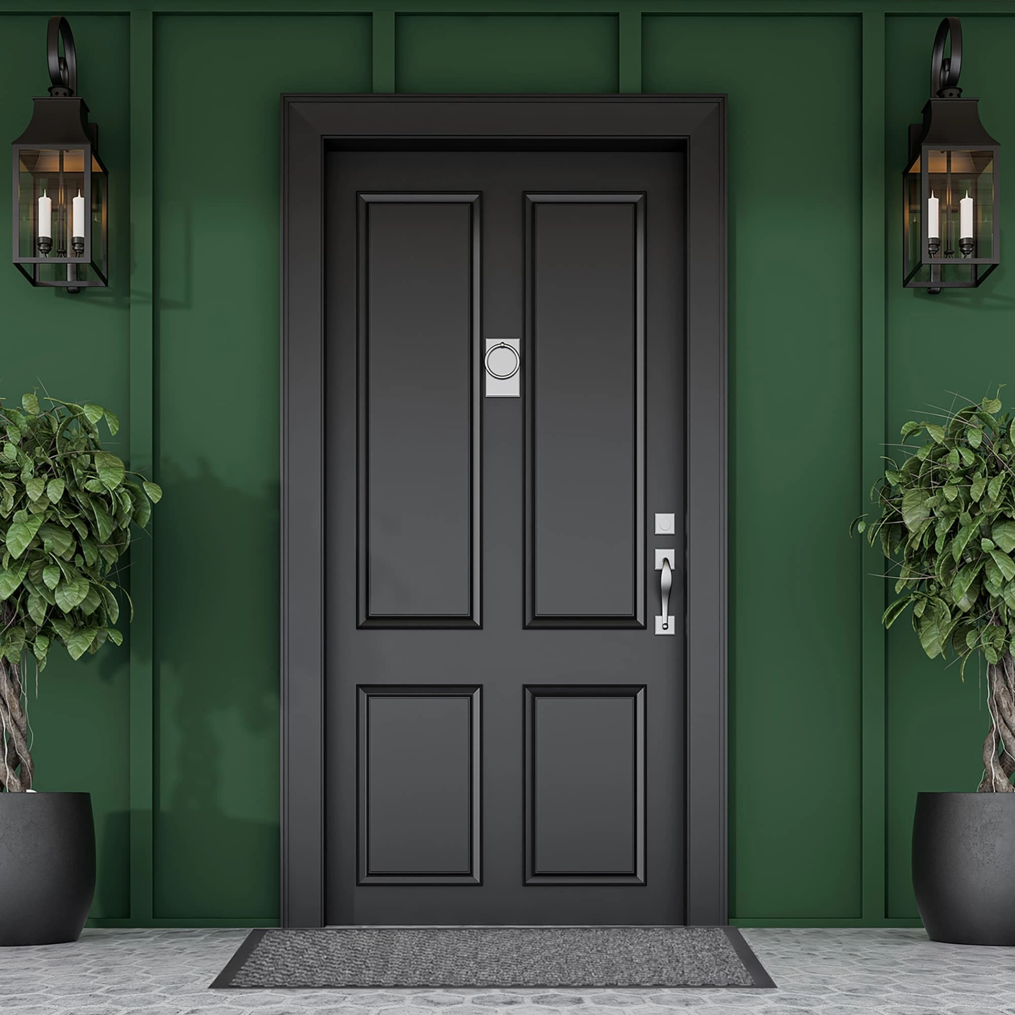 Lisa Heavy-Duty Non-Slip Rubber Door Mat for High Traffic Areas