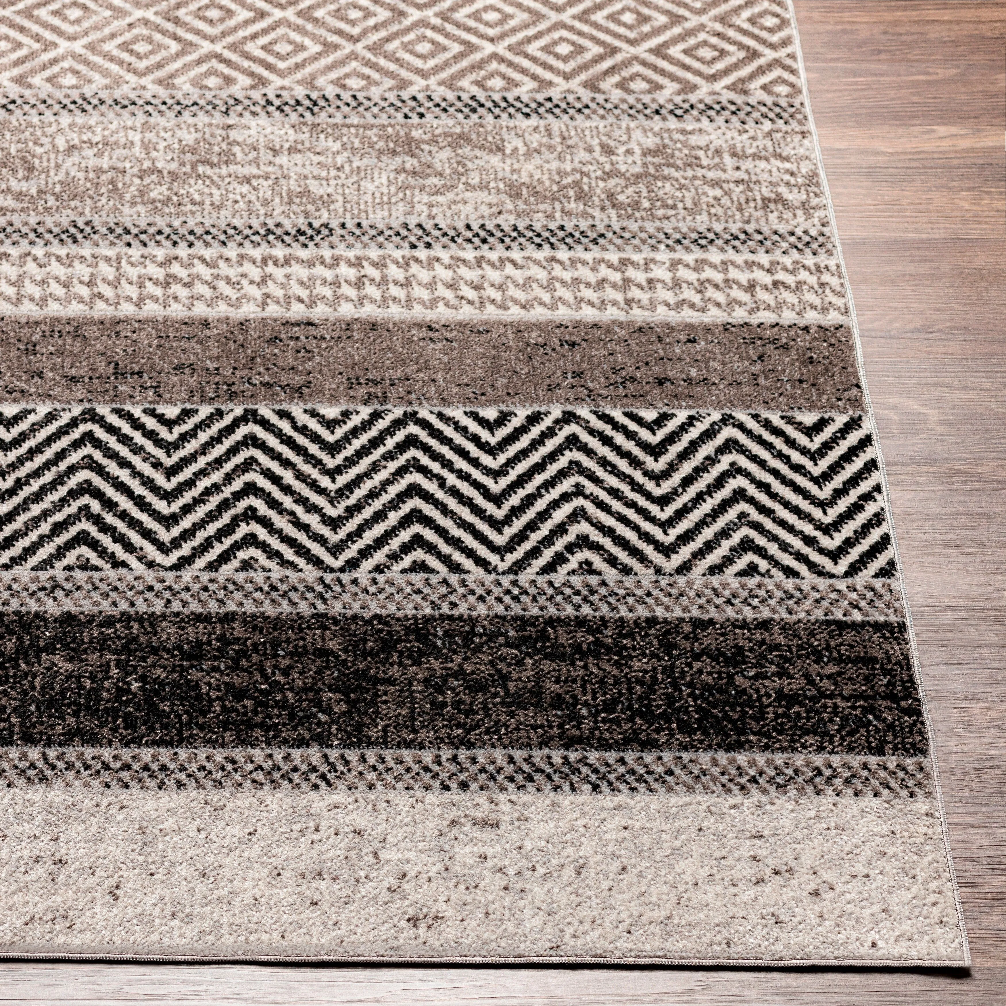 Livabliss Bonney Machine Washable Modern Striped Area Rug