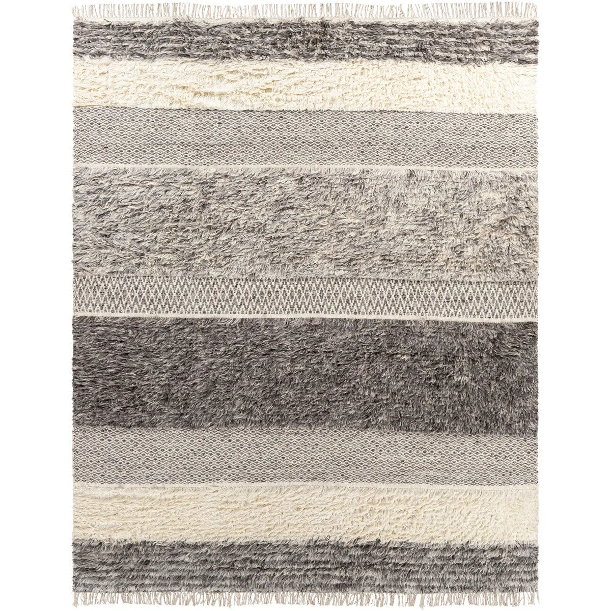 Livabliss Celestun Handmade Farmhouse High-Low Wool Shag Area Rug