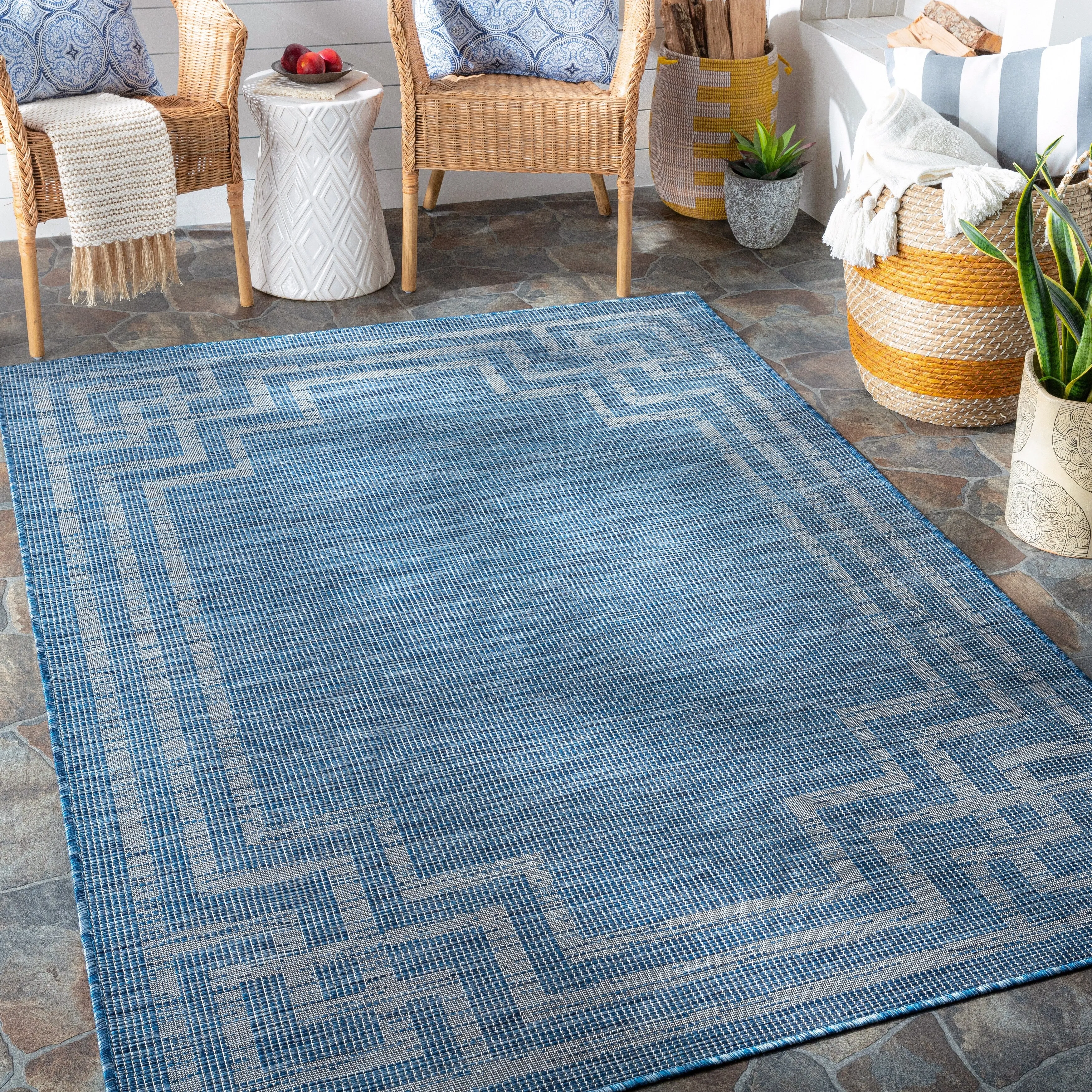 Livabliss Esana Traditional Border Outdoor Area Rug