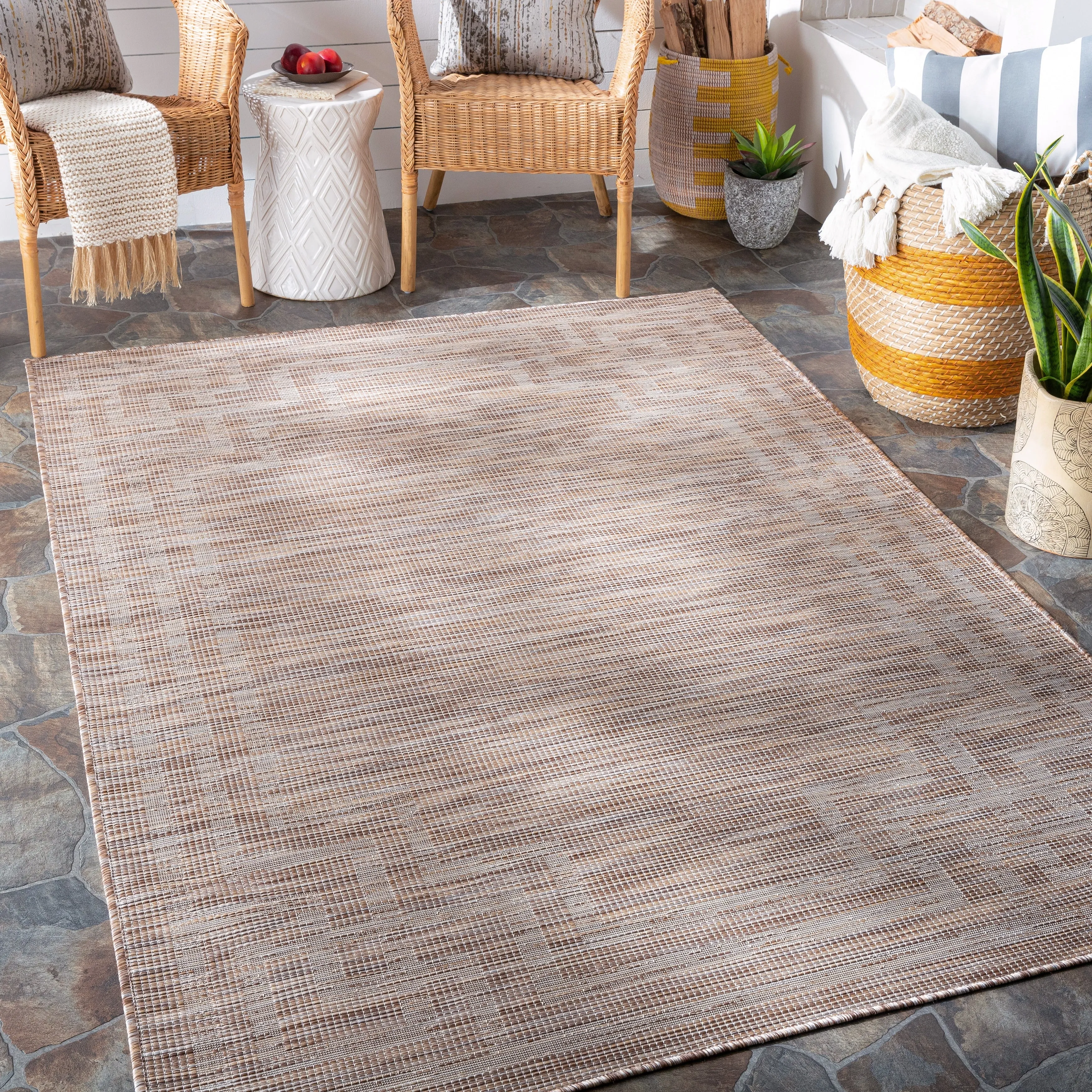 Livabliss Esana Traditional Border Outdoor Area Rug