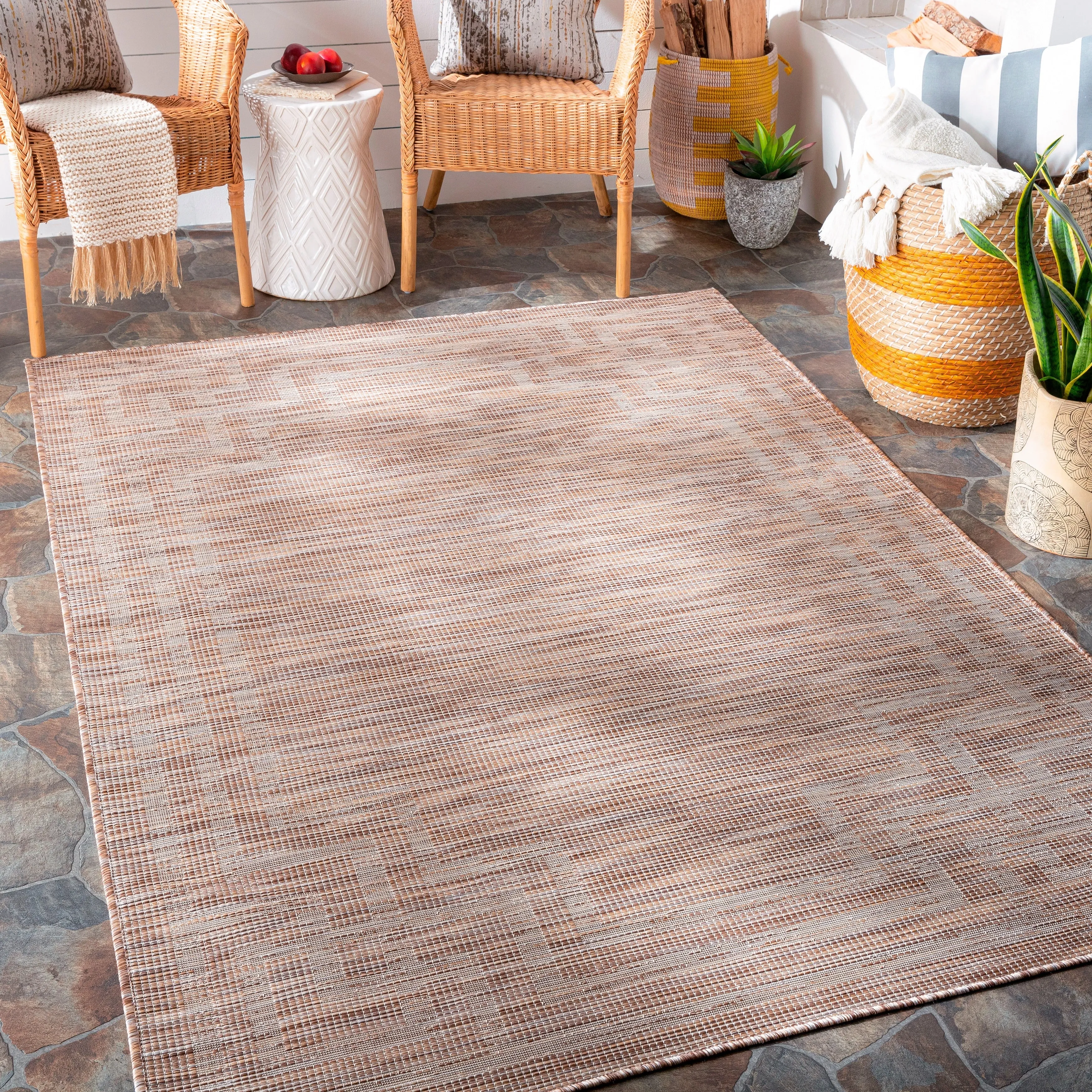 Livabliss Esana Traditional Border Outdoor Area Rug