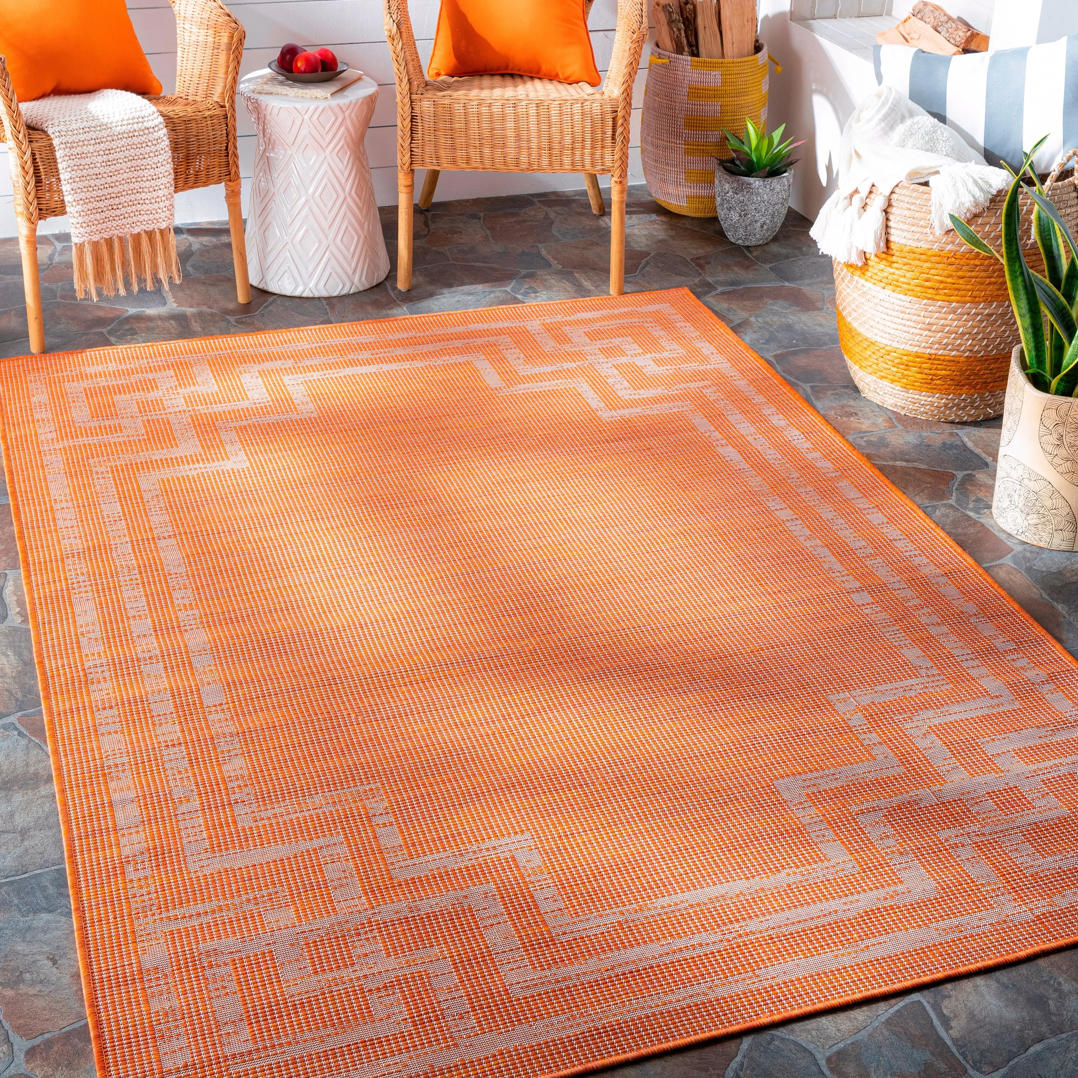 Livabliss Esana Traditional Border Outdoor Area Rug