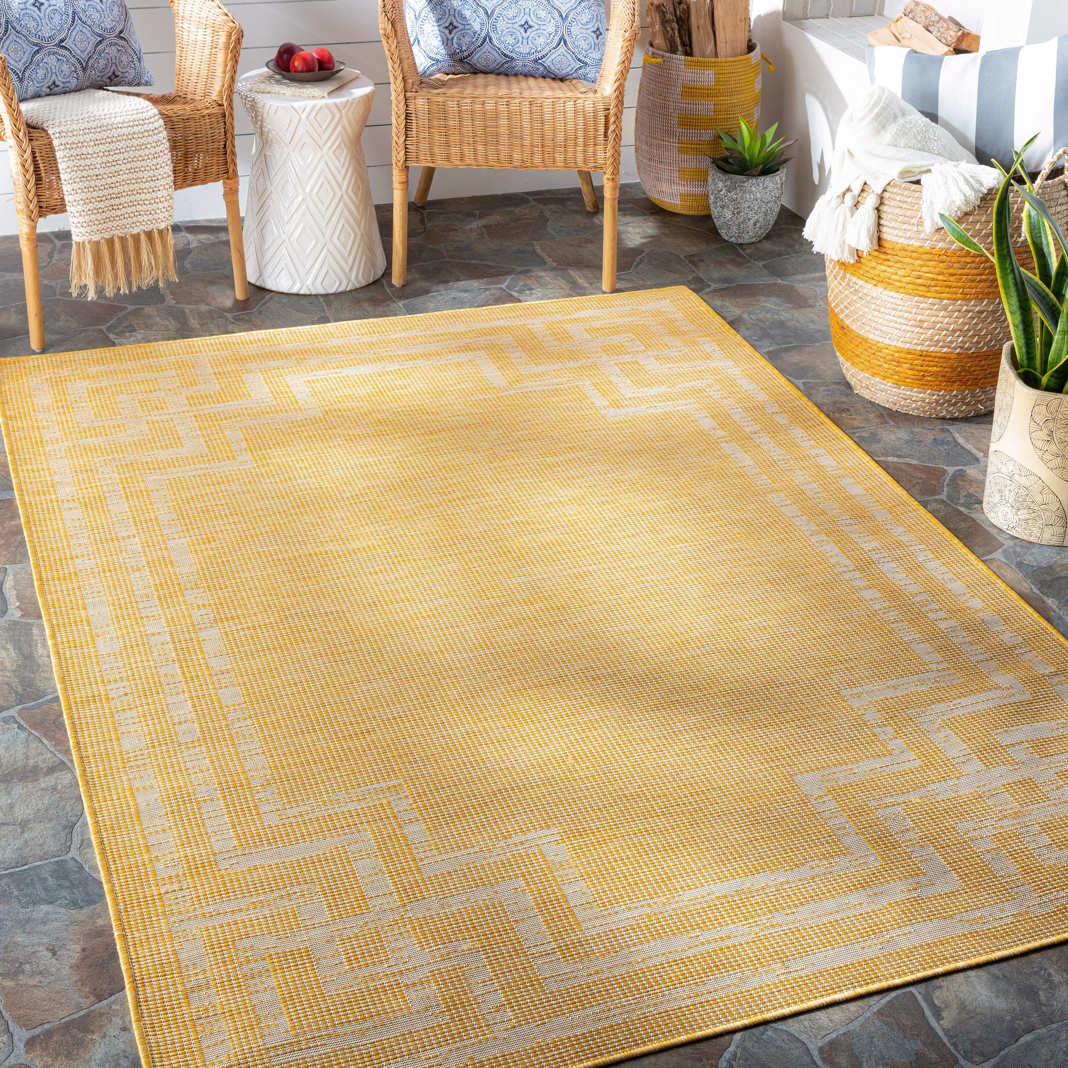 Livabliss Esana Traditional Border Outdoor Area Rug