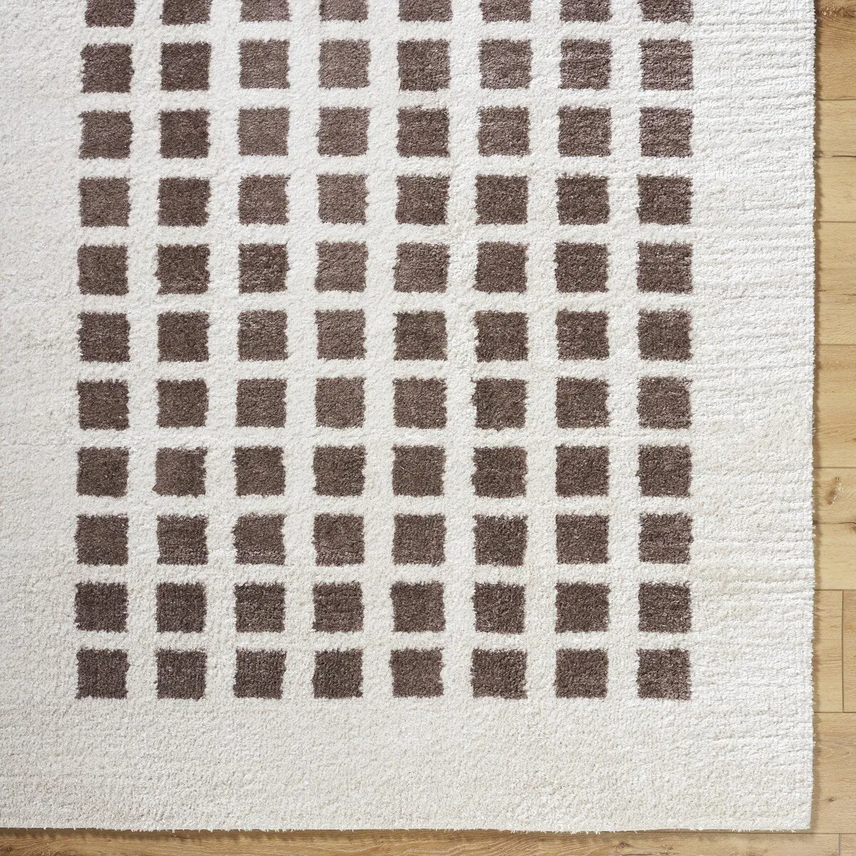 Livabliss Fossay Shag Modern & Contemporary Checkered Washable Area Rug
