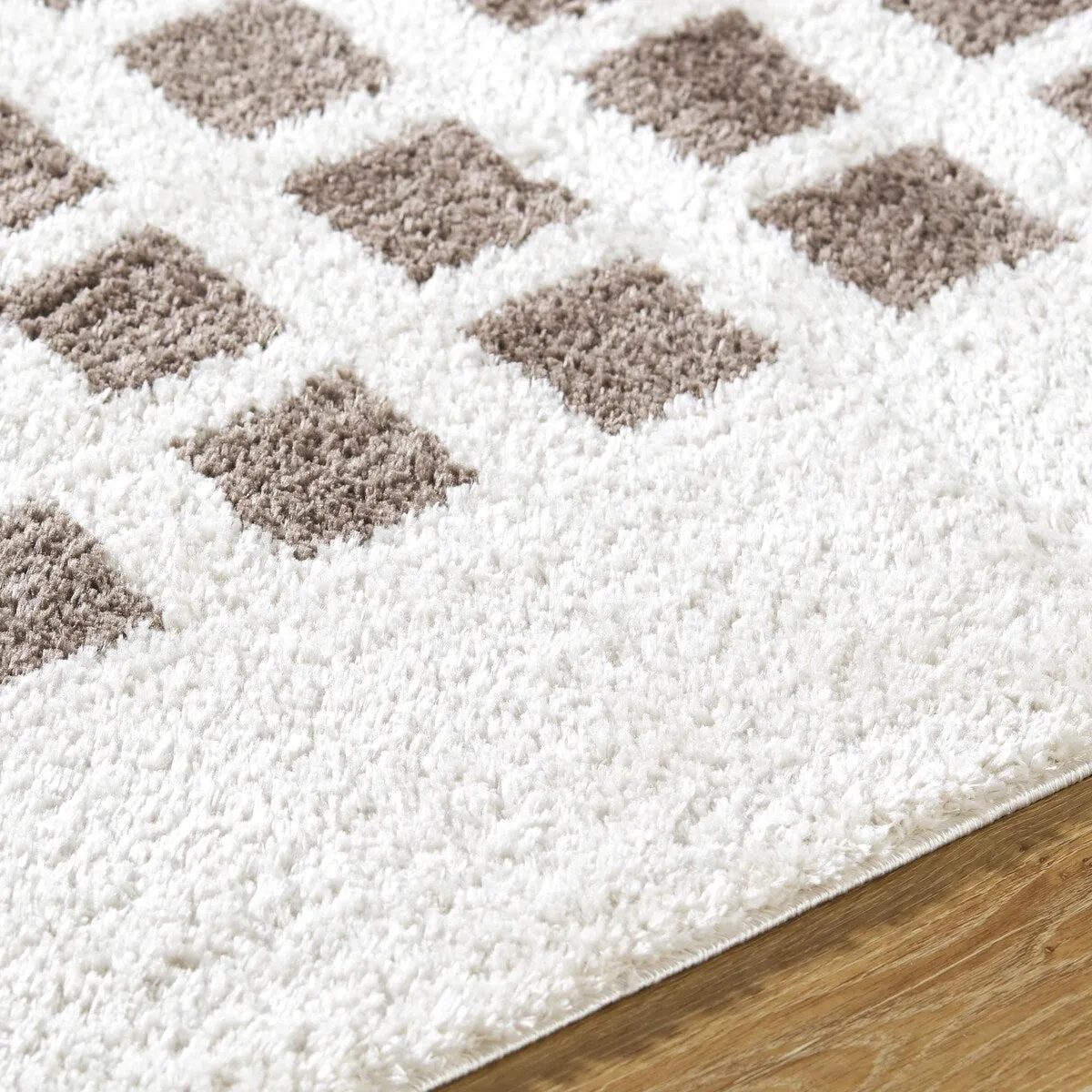 Livabliss Fossay Shag Modern & Contemporary Checkered Washable Area Rug