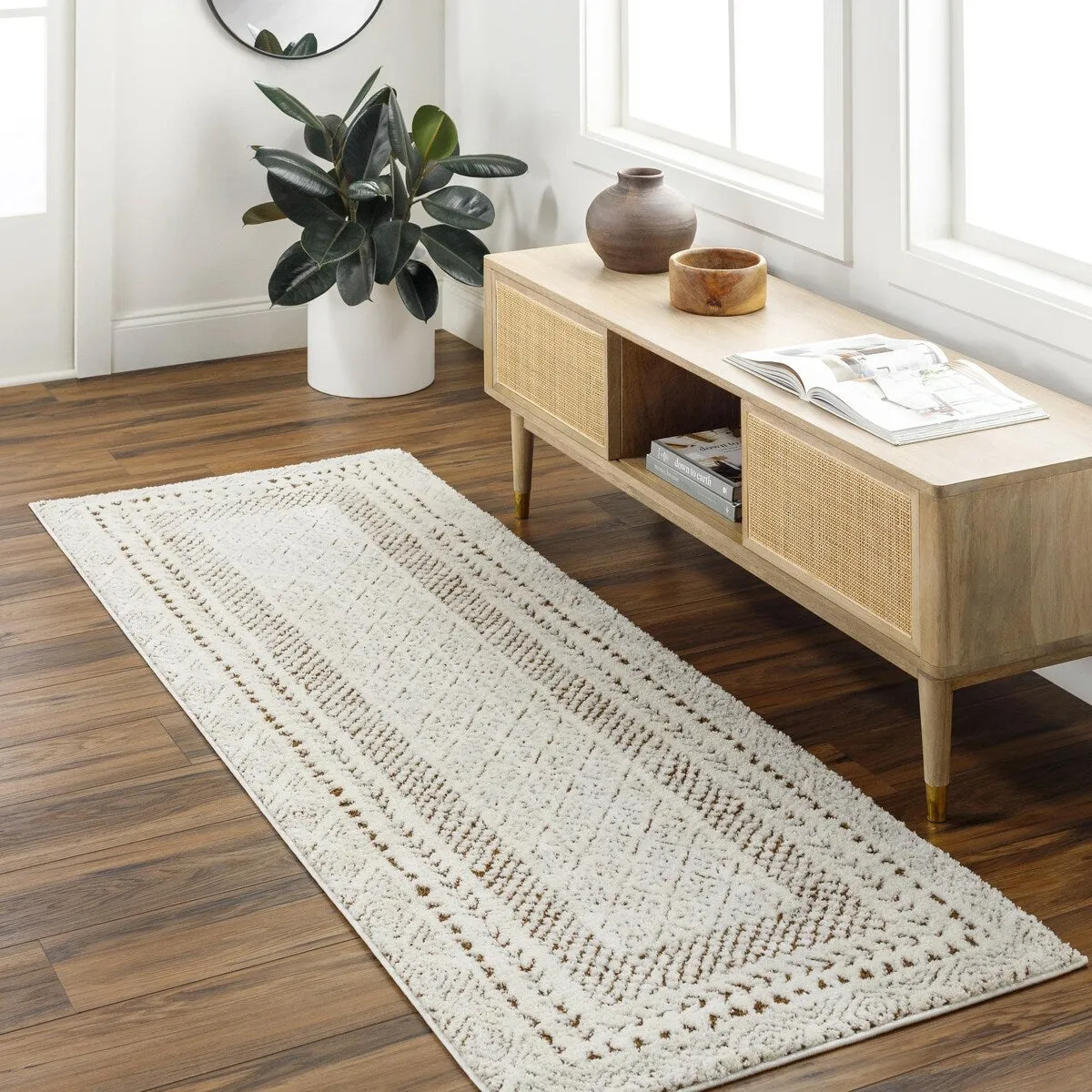 Livabliss Freud Bohemian Bordered Area Rug