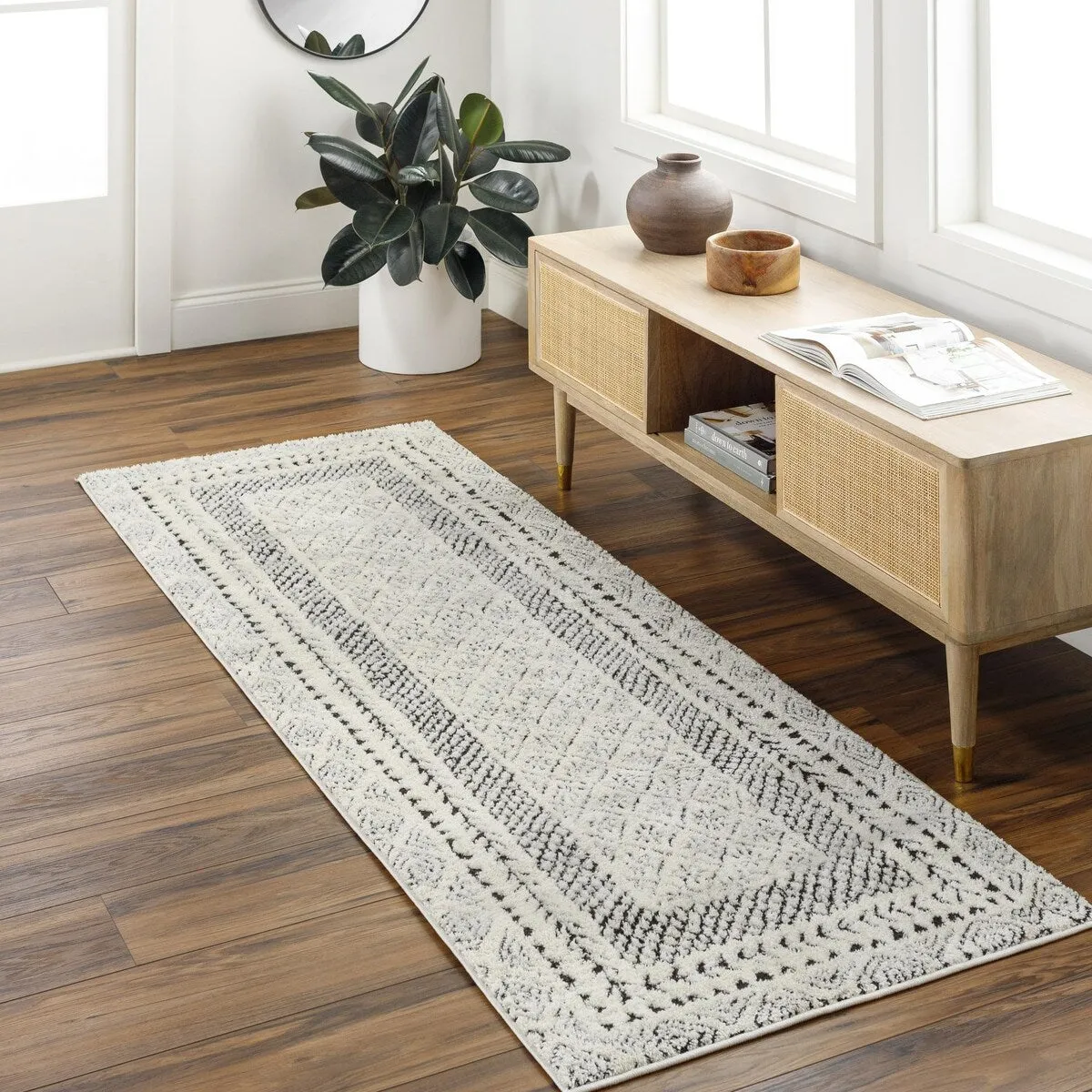 Livabliss Freud Bohemian Bordered Area Rug
