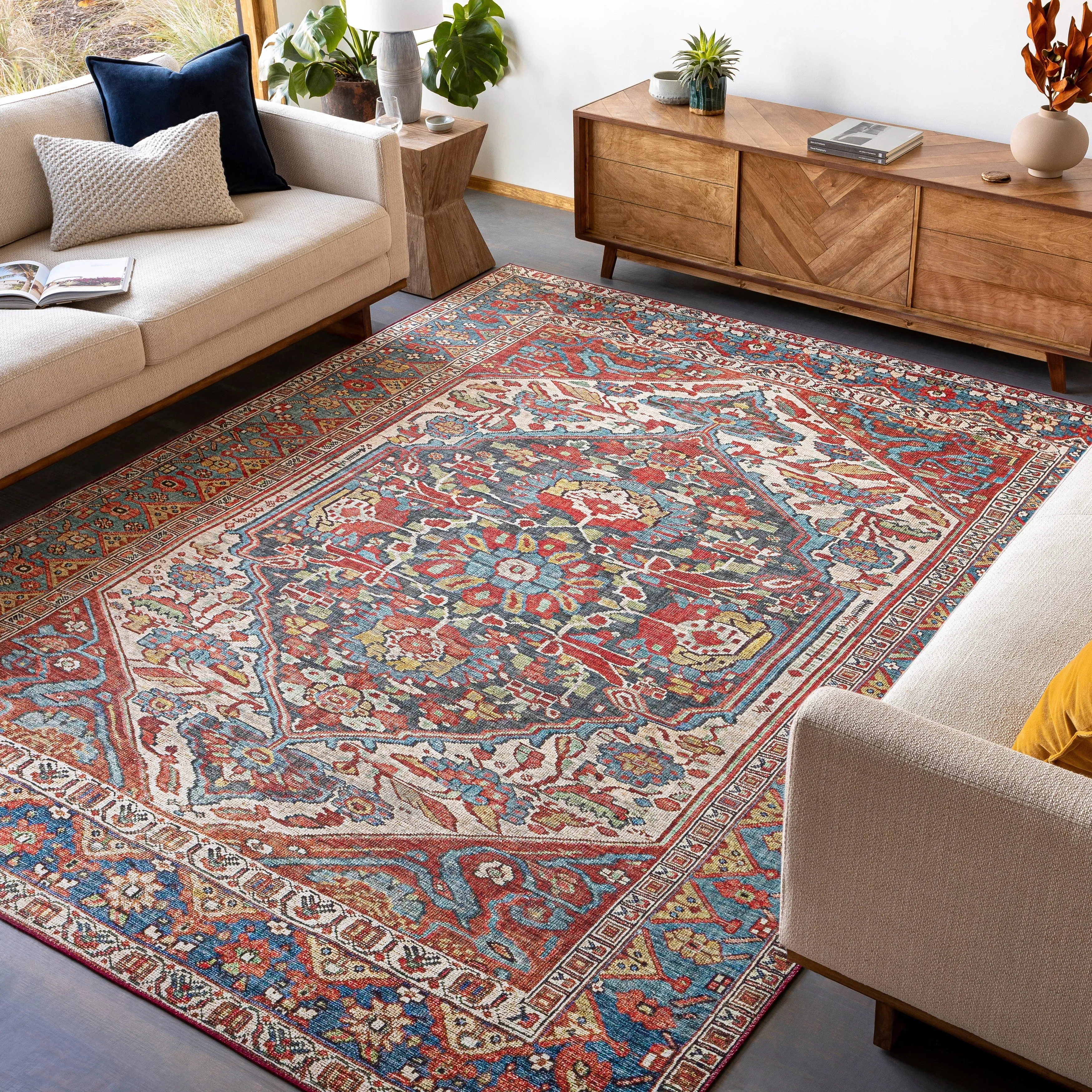 Livabliss Garritt Vintage Medallion Area Rug