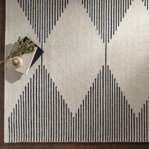 Livabliss Granada Minimalist Diamond Hand Tufted Area Rug