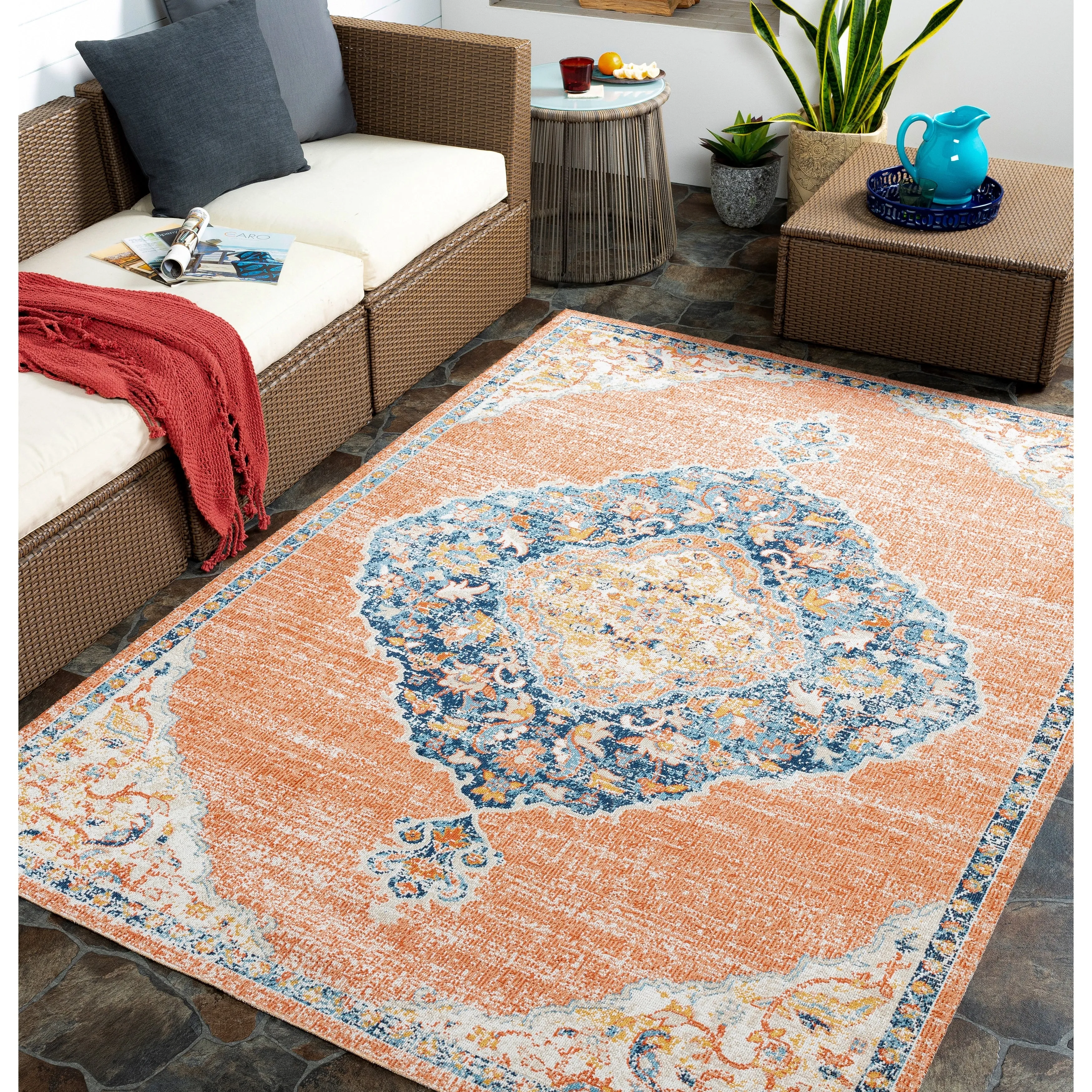 Livabliss Grania Indoor/ Outdoor Distressed Persian Area Rug