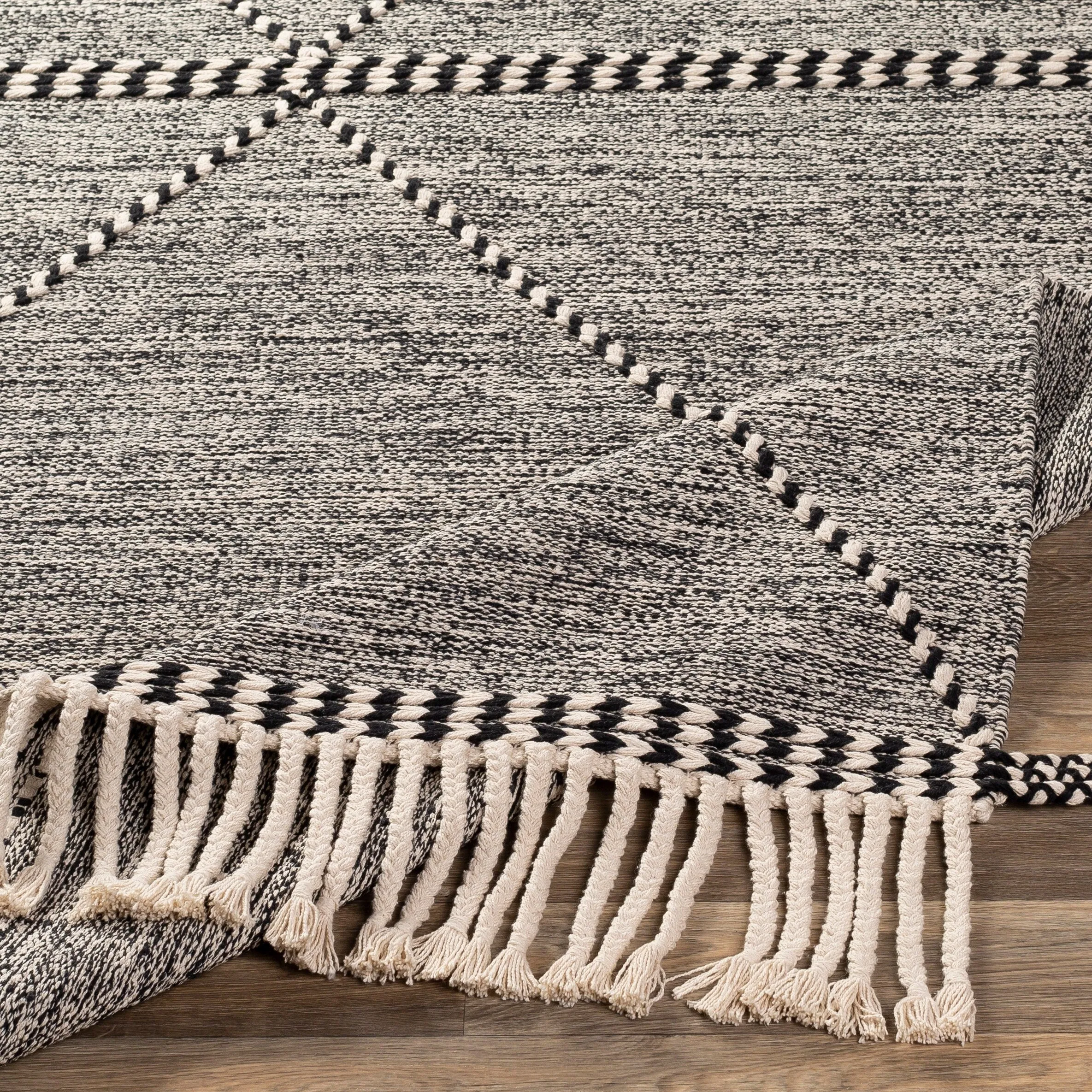 Livabliss Jackston Handmade Boho Tassel Cotton Area Rug