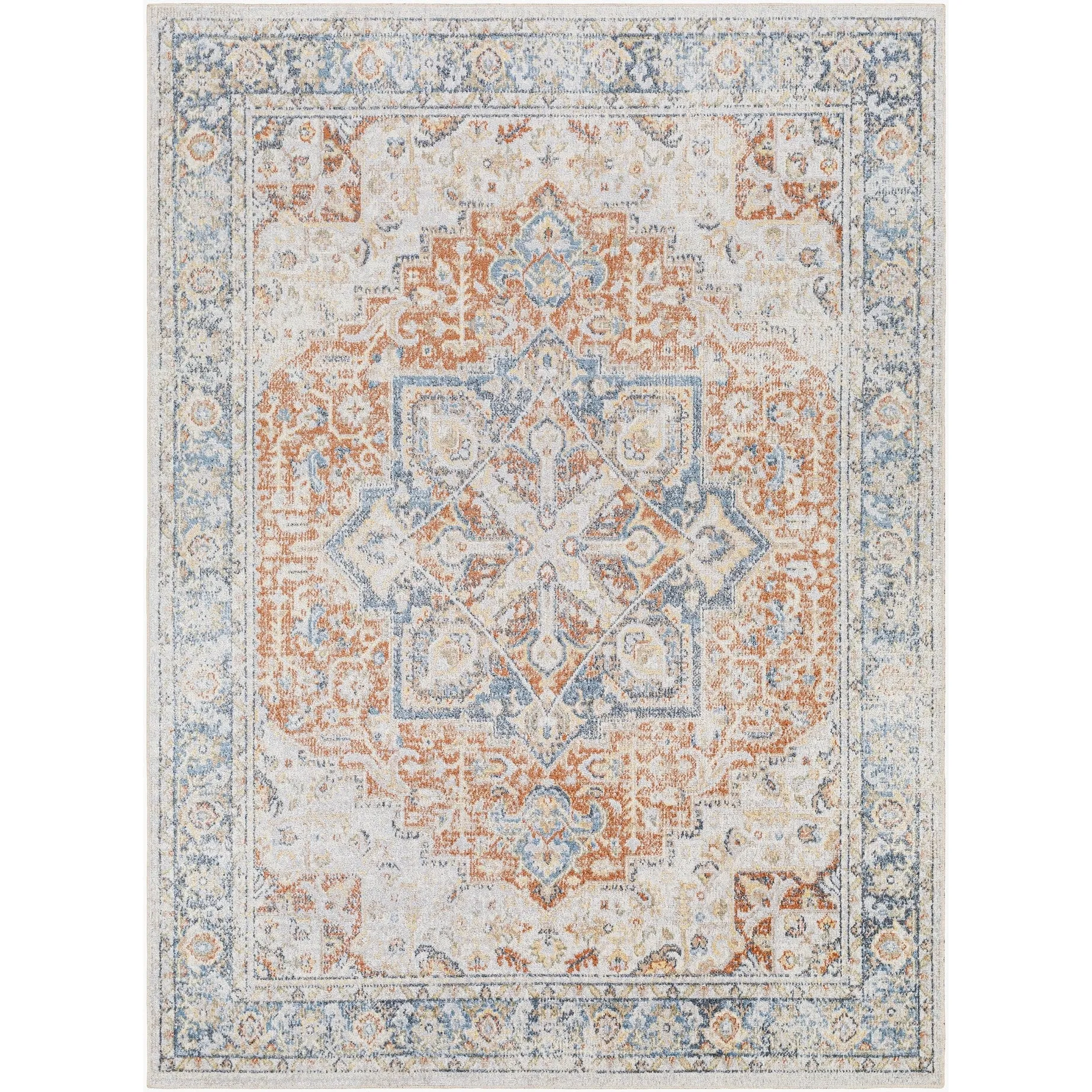 Livabliss Lillian Machine Washable Medallion Area Rug