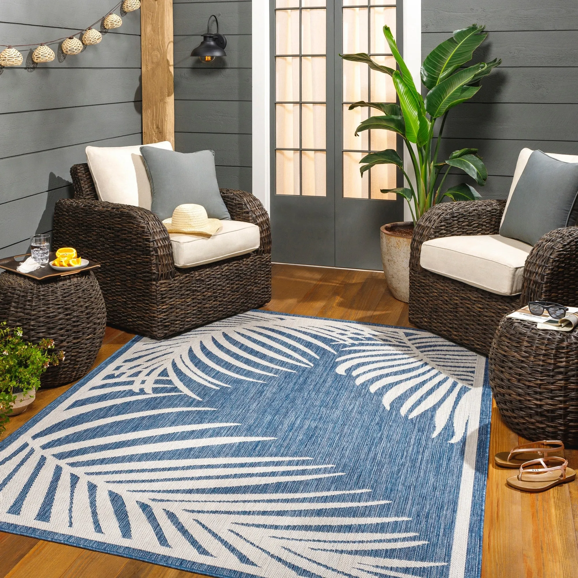Livabliss Long Beach Outdoor Safe Tropical Area Rug