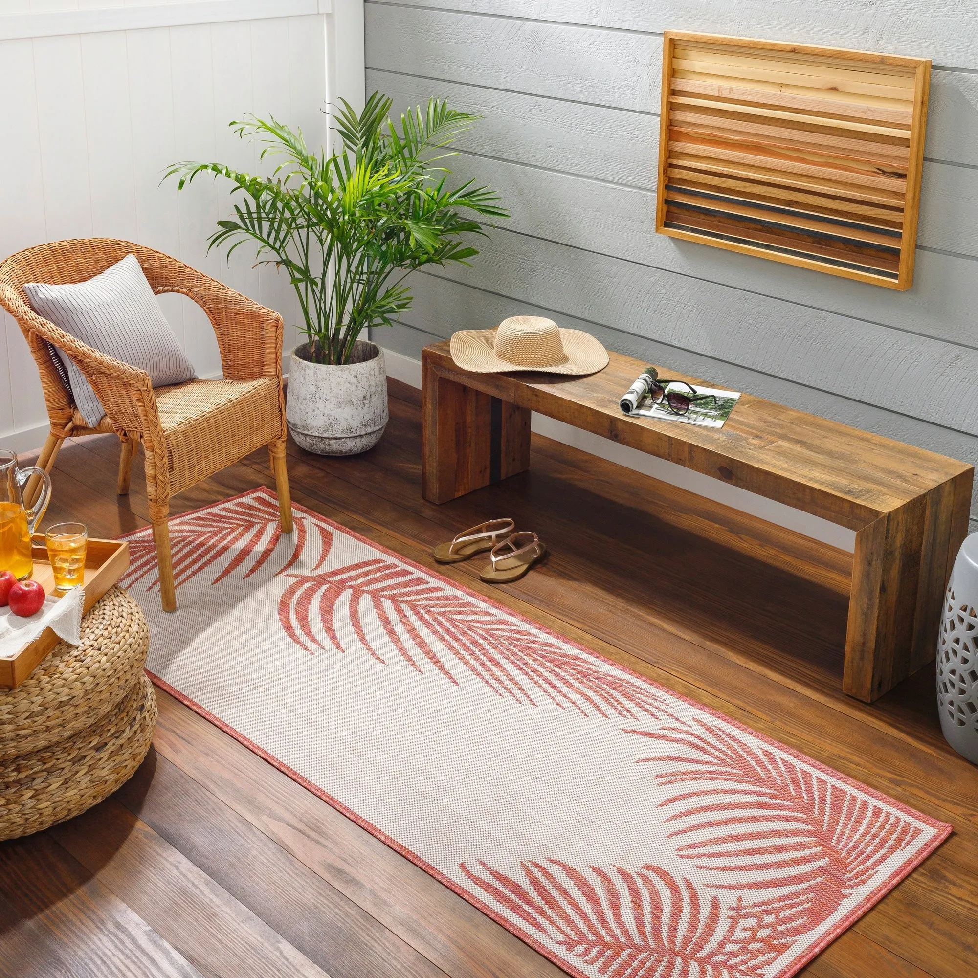 Livabliss Long Beach Outdoor Safe Tropical Area Rug