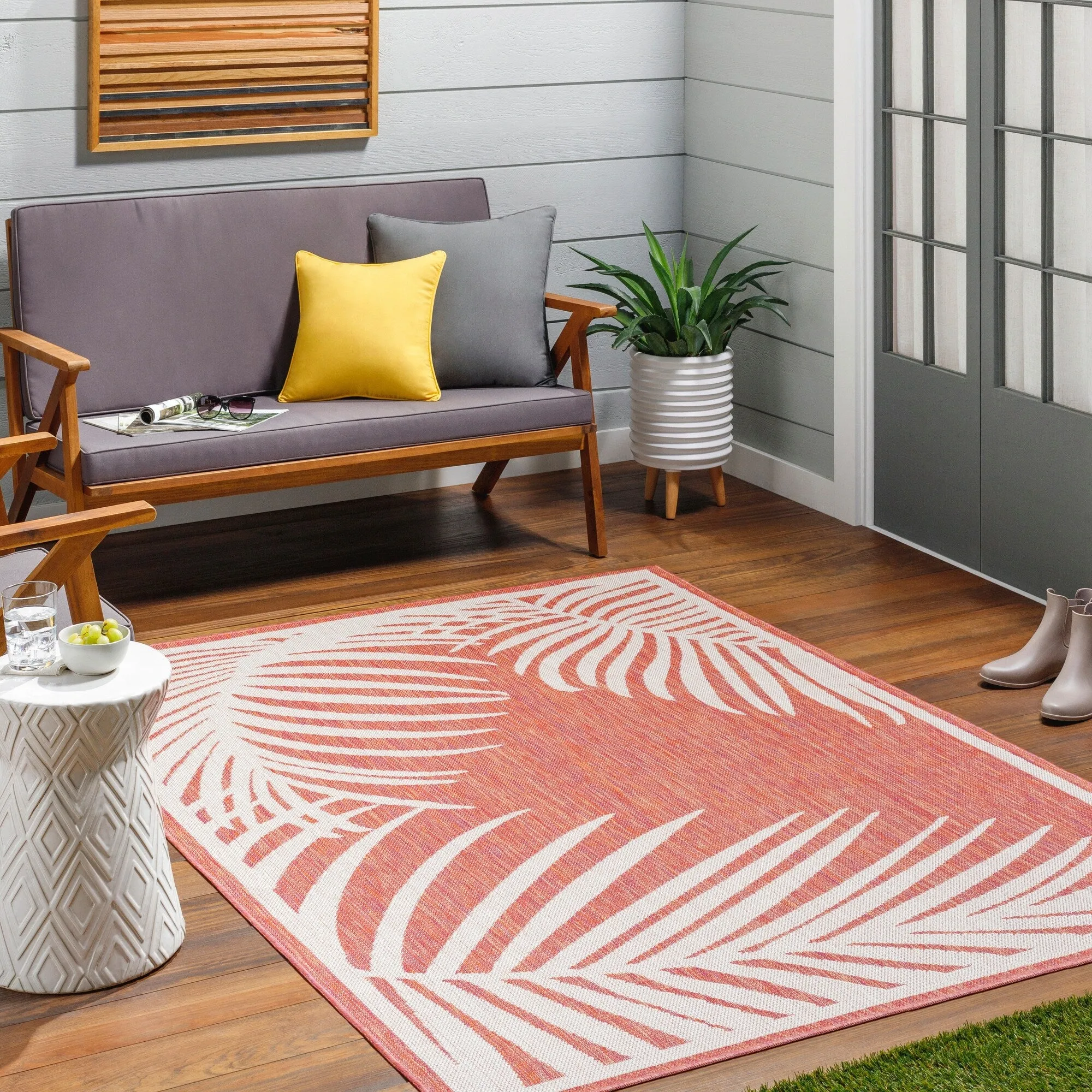 Livabliss Long Beach Outdoor Safe Tropical Area Rug