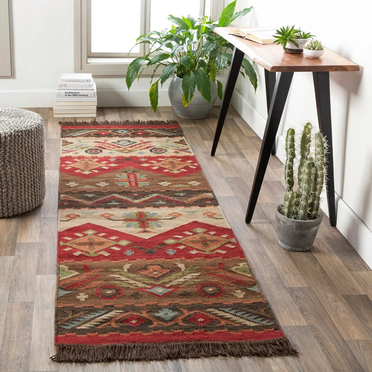 Livabliss Louise Handmade Southwestern Wool Flatweave Area Rug