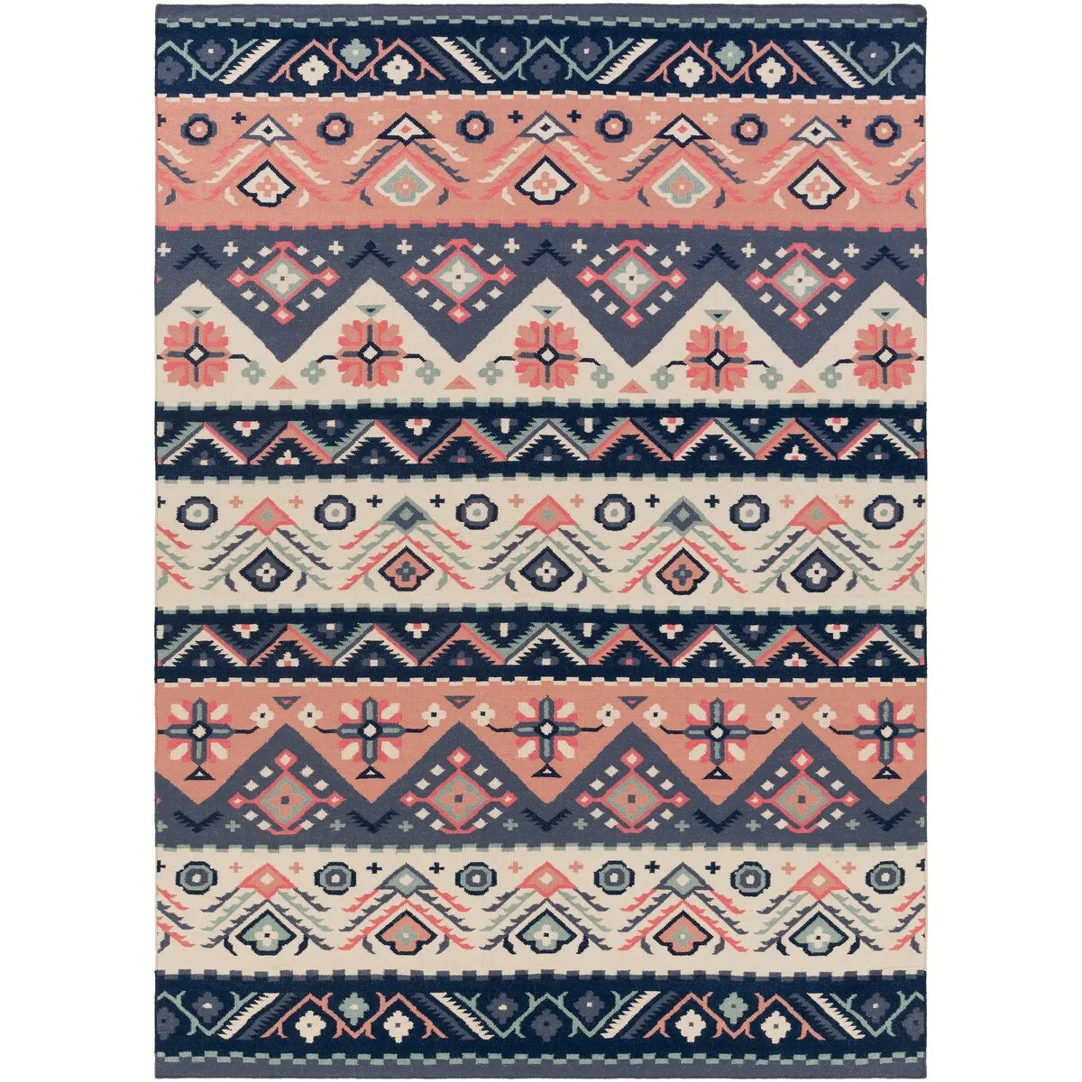 Livabliss Louise Handmade Southwestern Wool Flatweave Area Rug