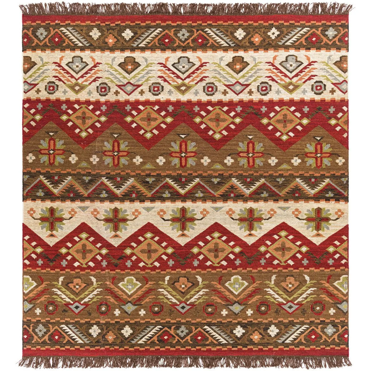 Livabliss Louise Handmade Southwestern Wool Flatweave Area Rug