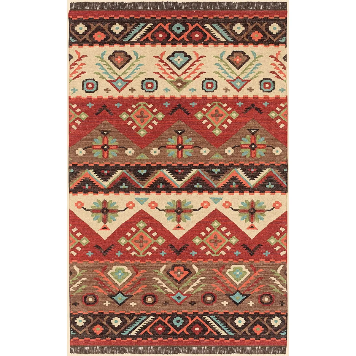 Livabliss Louise Handmade Southwestern Wool Flatweave Area Rug