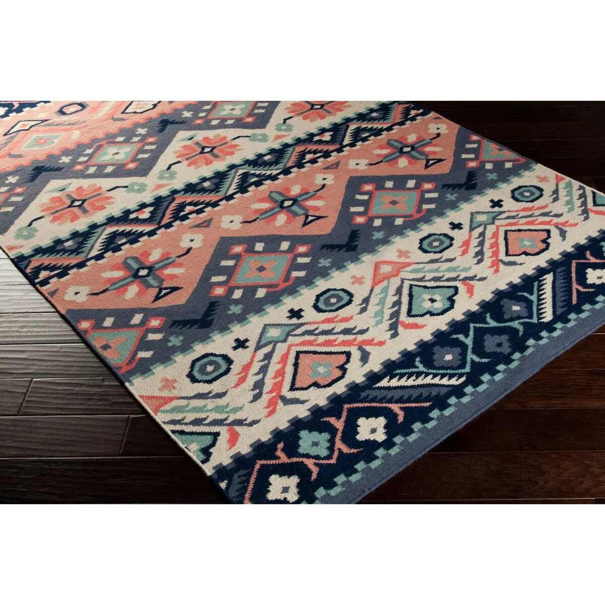 Livabliss Louise Handmade Southwestern Wool Flatweave Area Rug