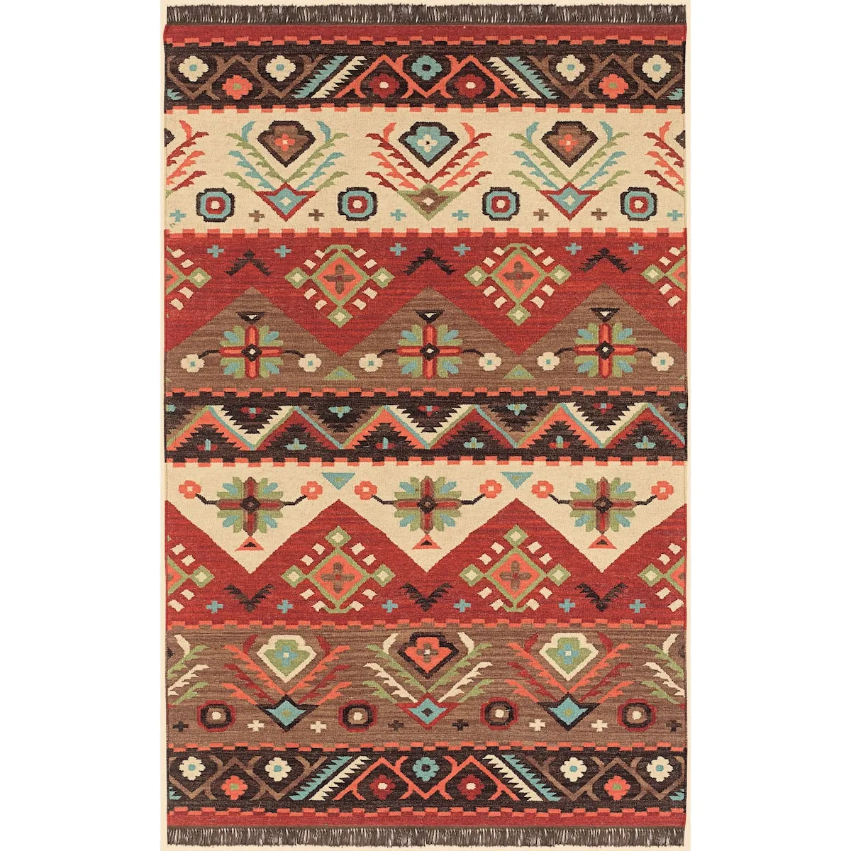 Livabliss Louise Handmade Southwestern Wool Flatweave Area Rug