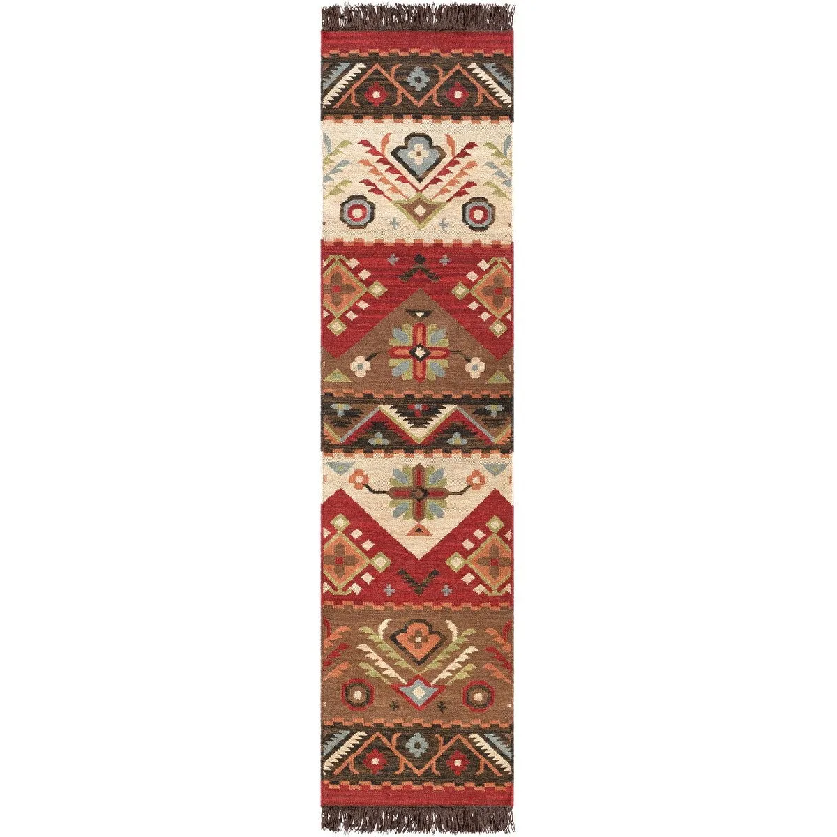 Livabliss Louise Handmade Southwestern Wool Flatweave Area Rug