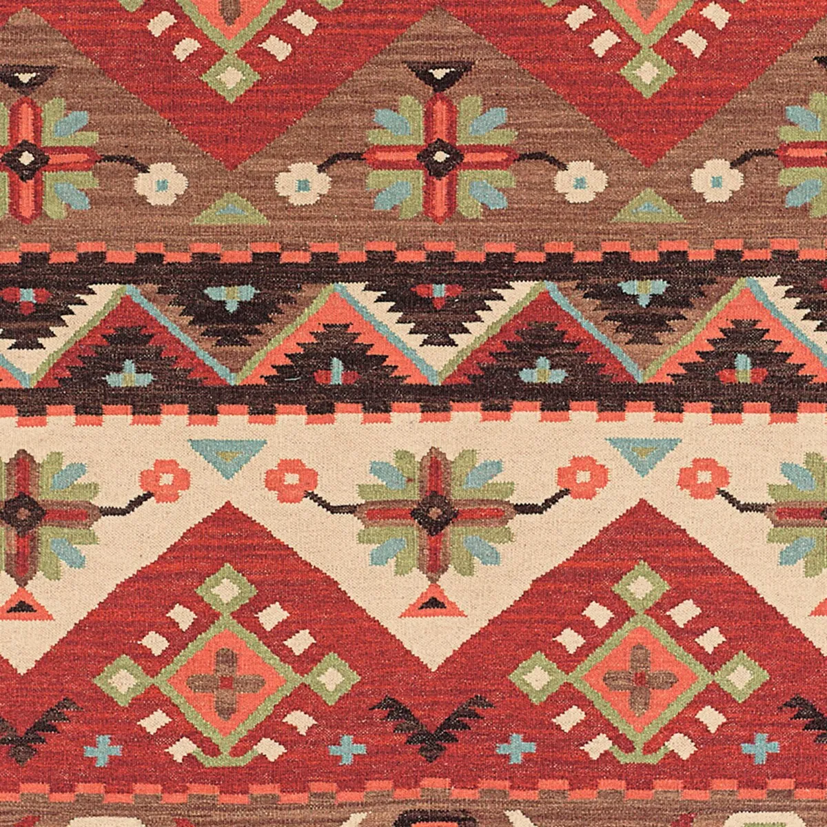 Livabliss Louise Handmade Southwestern Wool Flatweave Area Rug