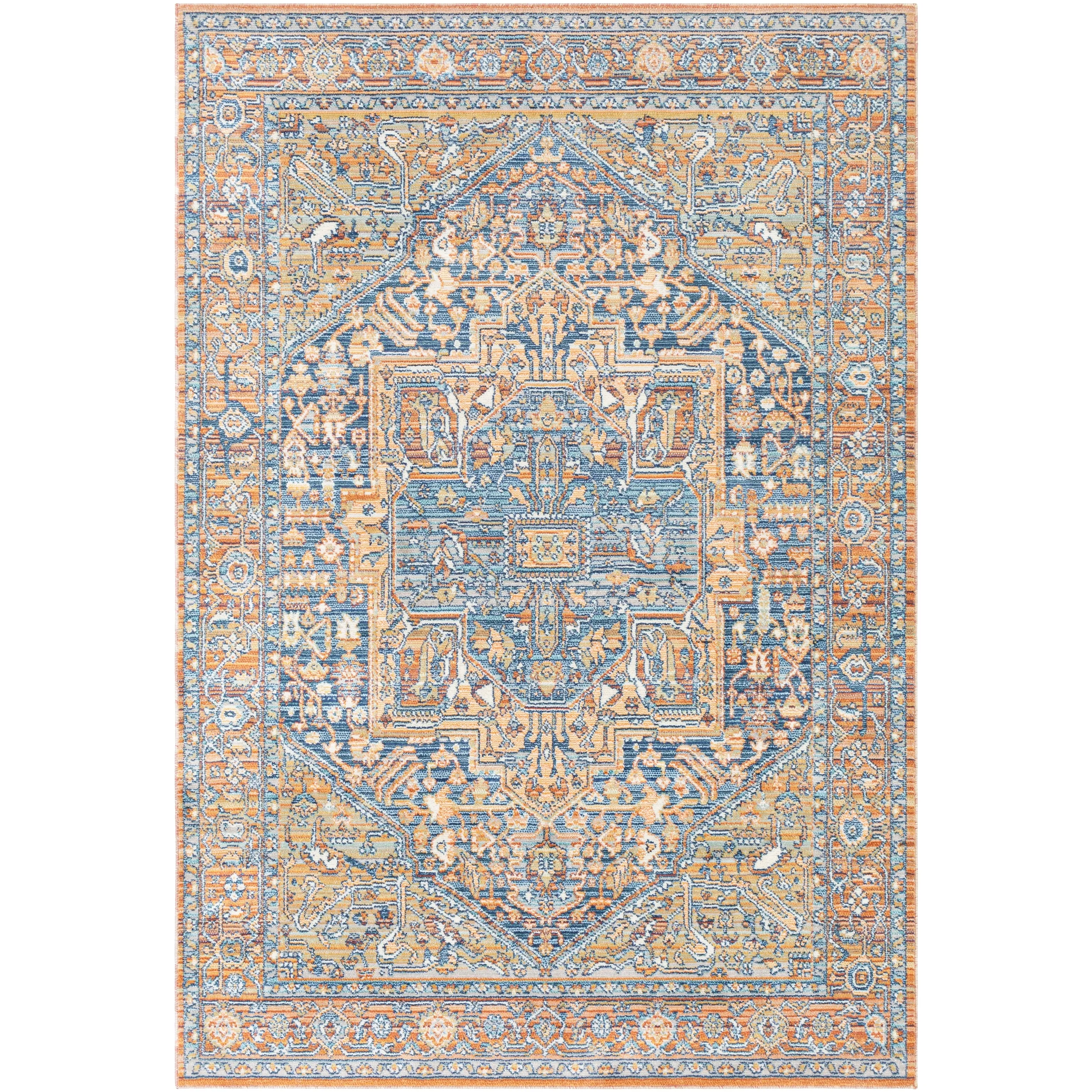 Livabliss Lupina Indoor/ Outdoor Traditional Medallion Area Rug