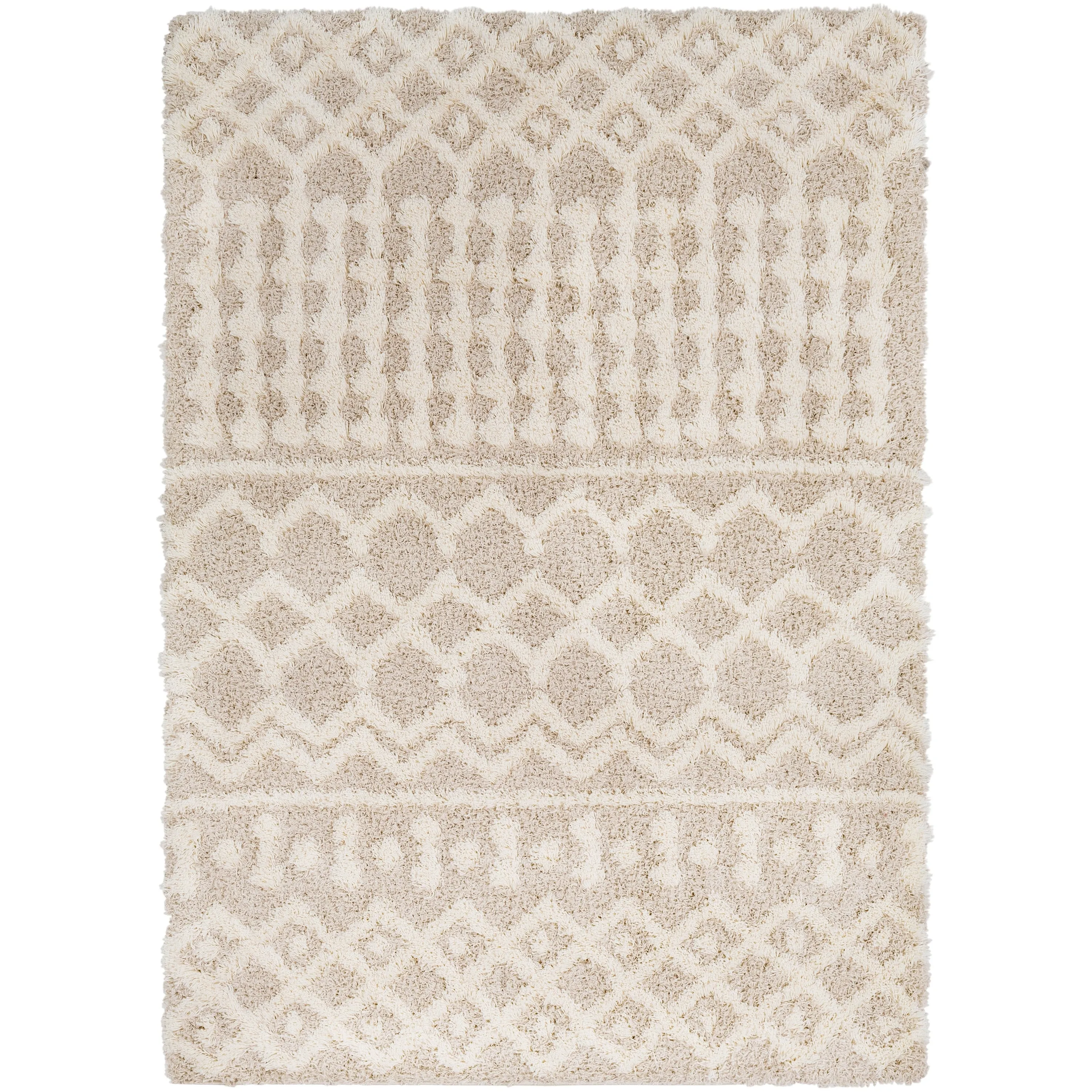 Livabliss Newton Geometric Moroccan Trellis Shag Area Rug