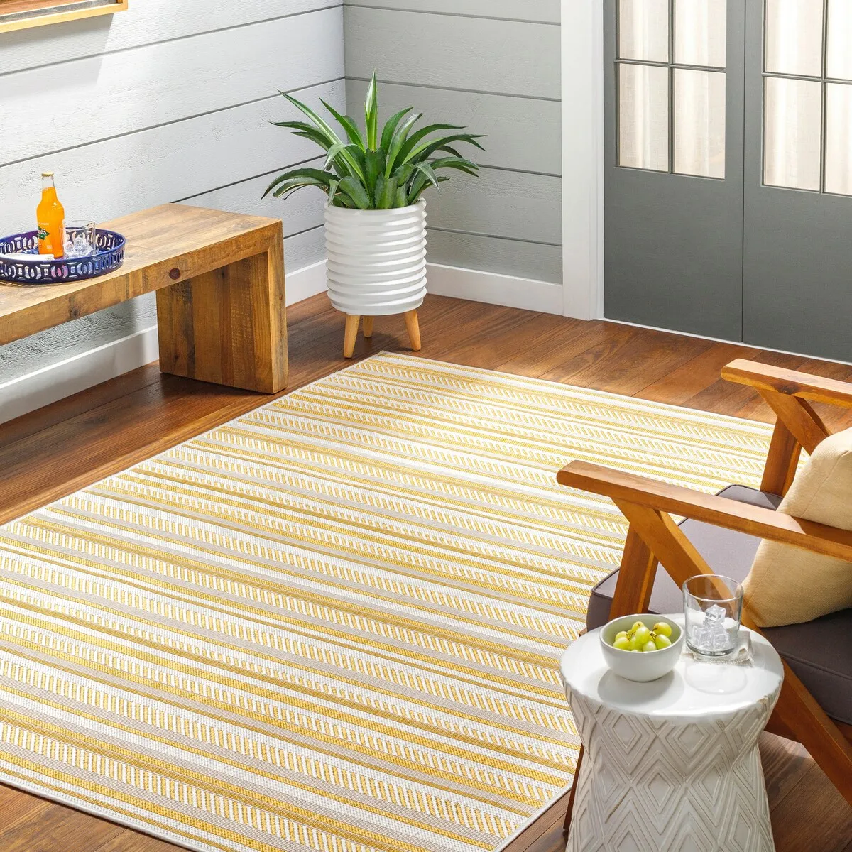 Livabliss Rikard Indoor/ Outdoor Coastal Stripe Area Rug