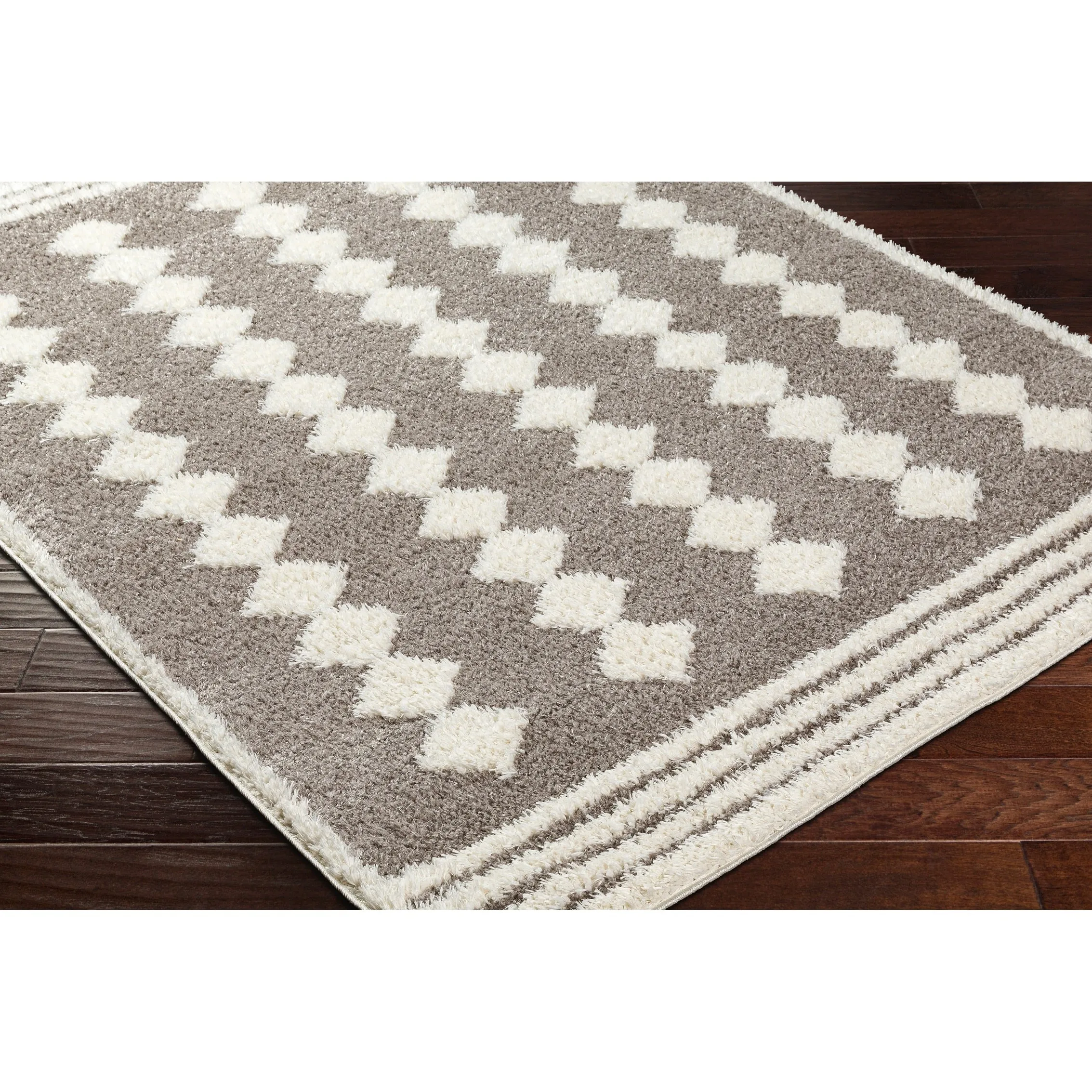 Livabliss Rodos Modern Diamond Plush Area Rug