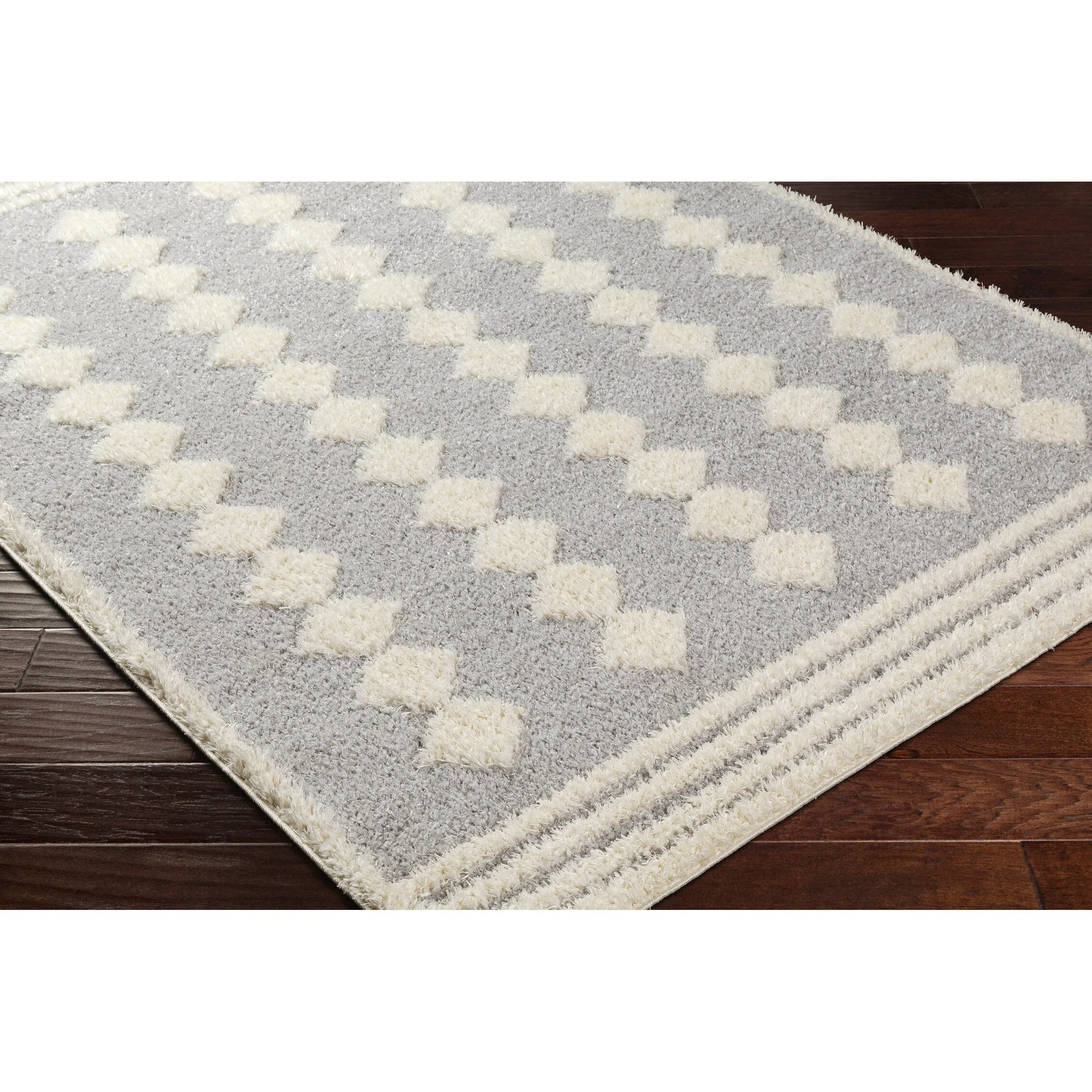 Livabliss Rodos Modern Diamond Plush Area Rug