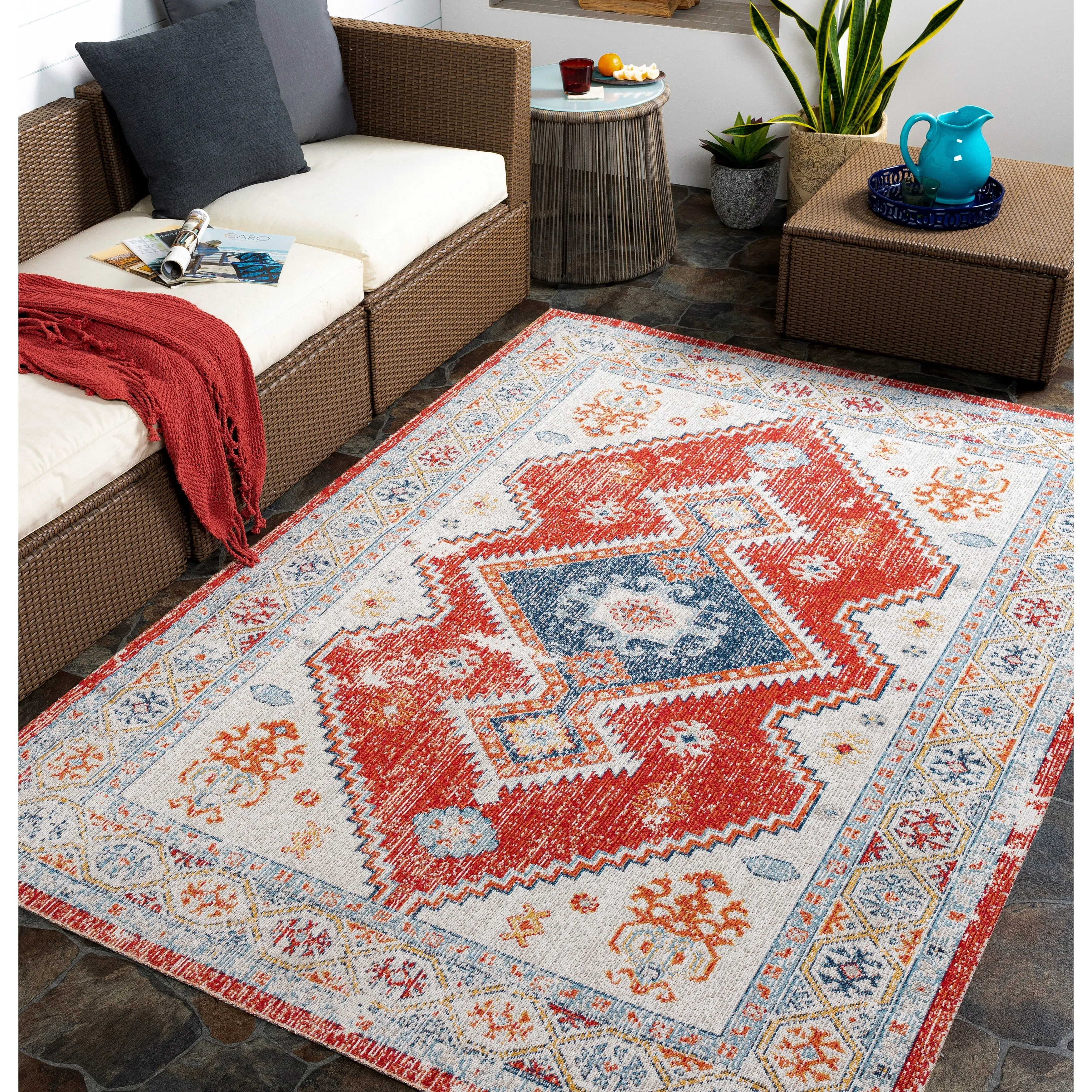 Livabliss Roset Indoor/ Outdoor Southwestern Area Rug