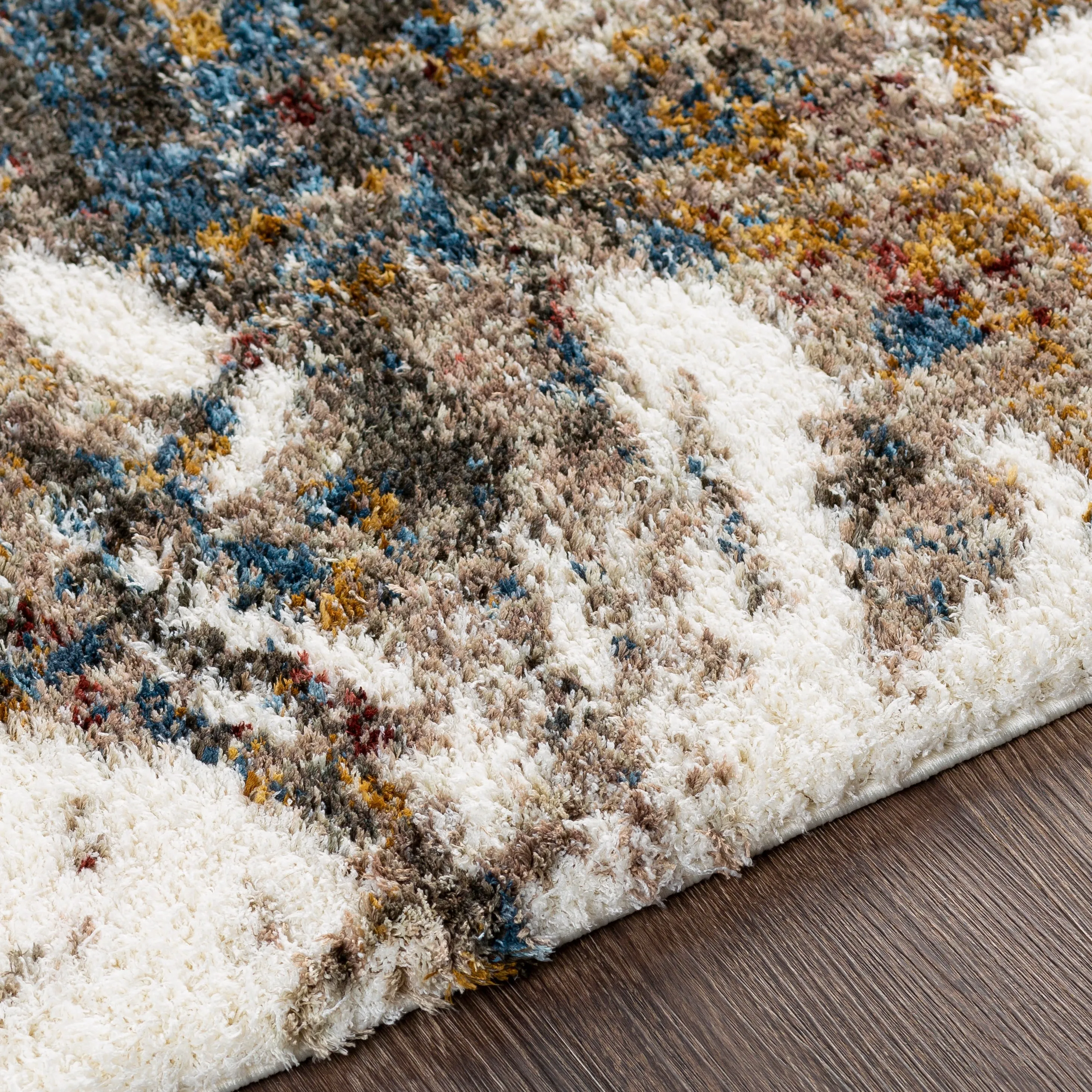 Livabliss Taryn Abstract Splatter Pattern Shag Area Rug